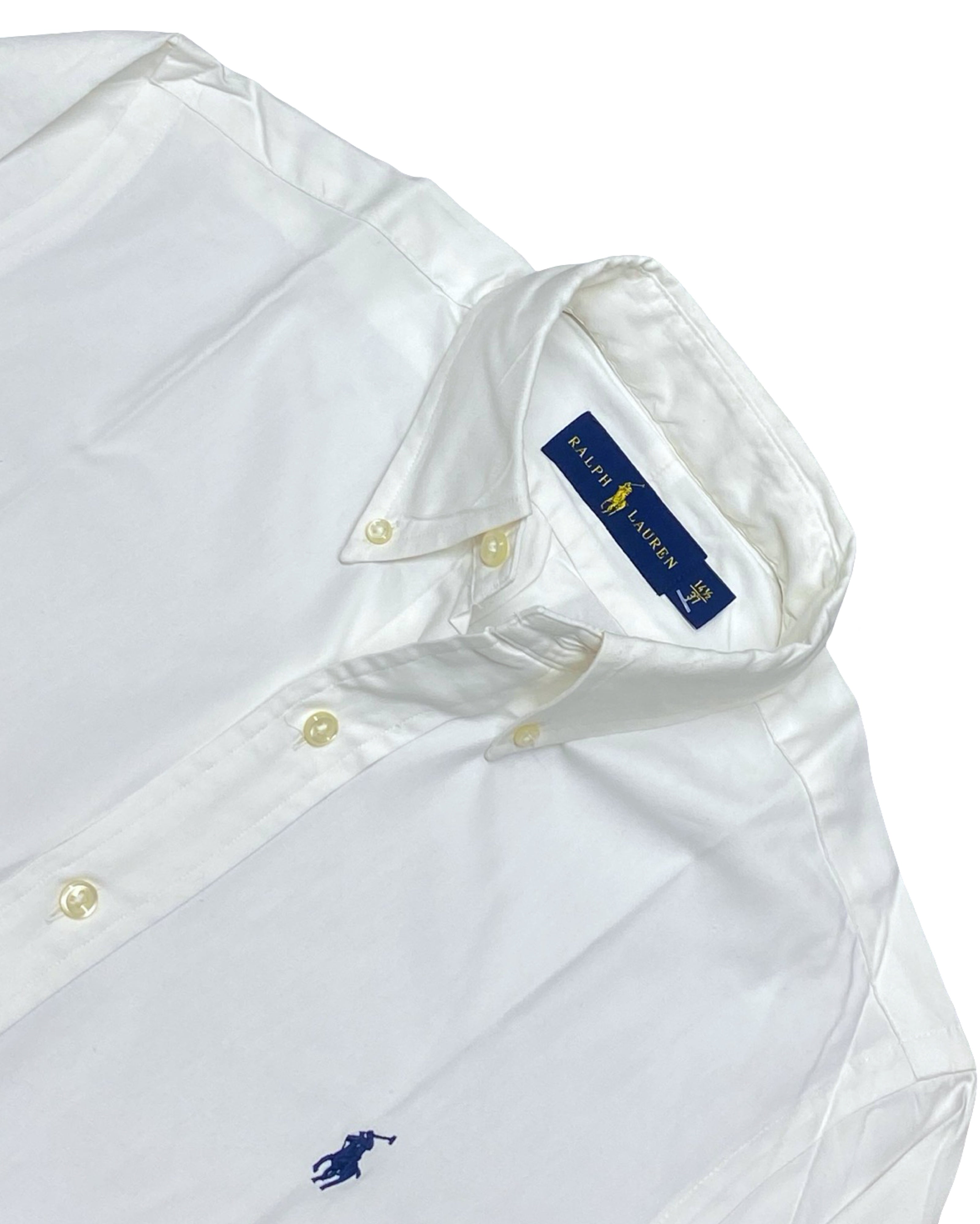 Ralph Lauren White Long-Sleeve Button-Up Shirt | Chest 20.5” | Medium