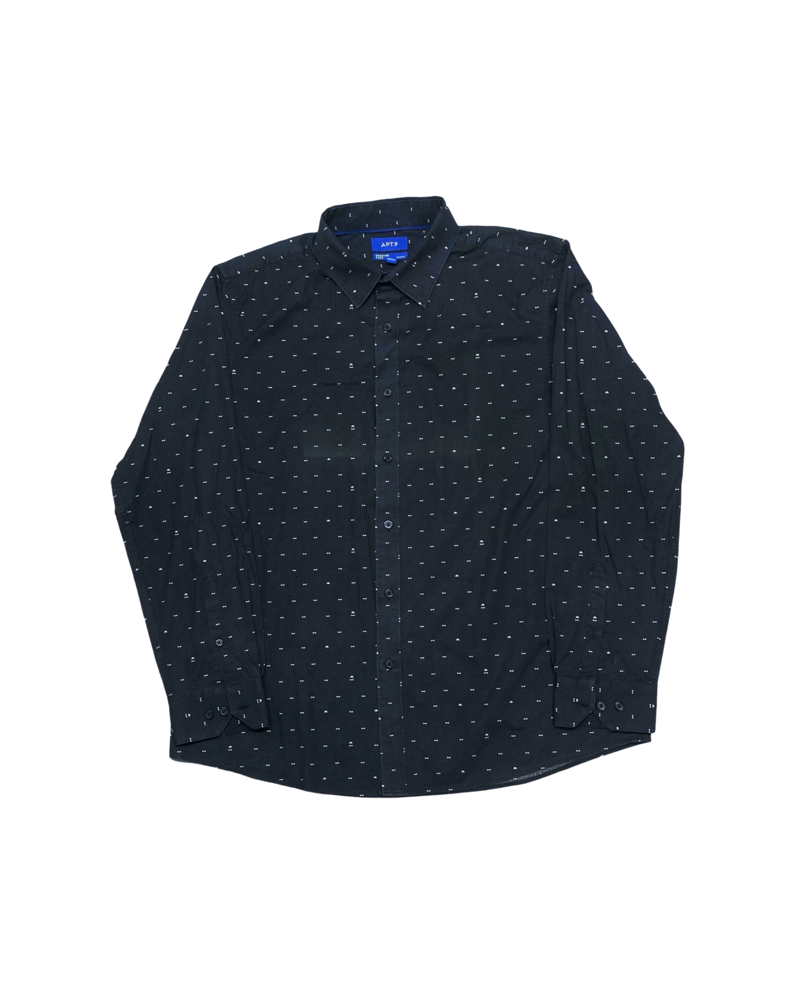 APT.9 Black Shirt with White Dots | Size XL | Chest 26”