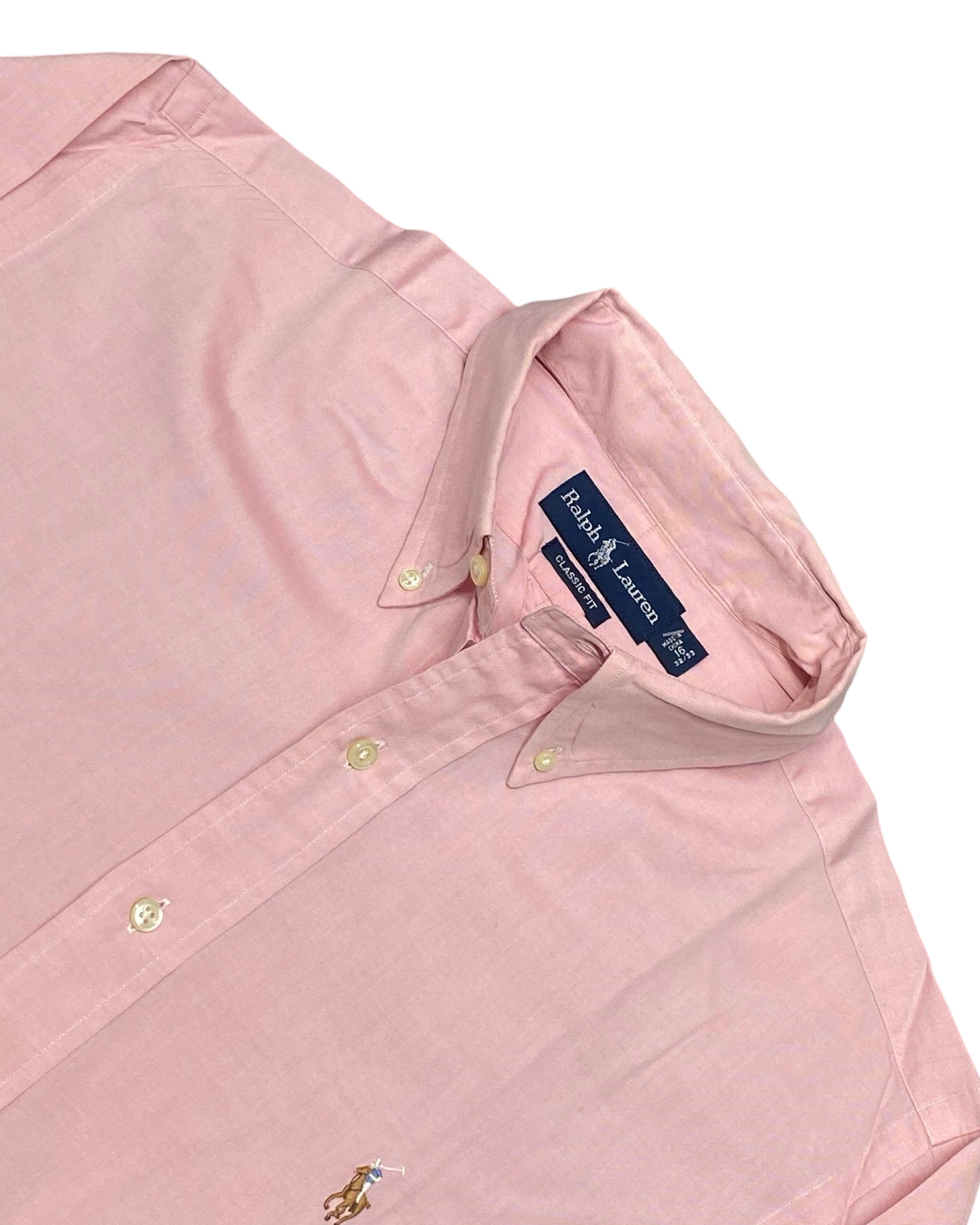 Ralph Lauren Pink Oxford Long-Sleeve Button-Down Shirt | Chest 24.5” | Large