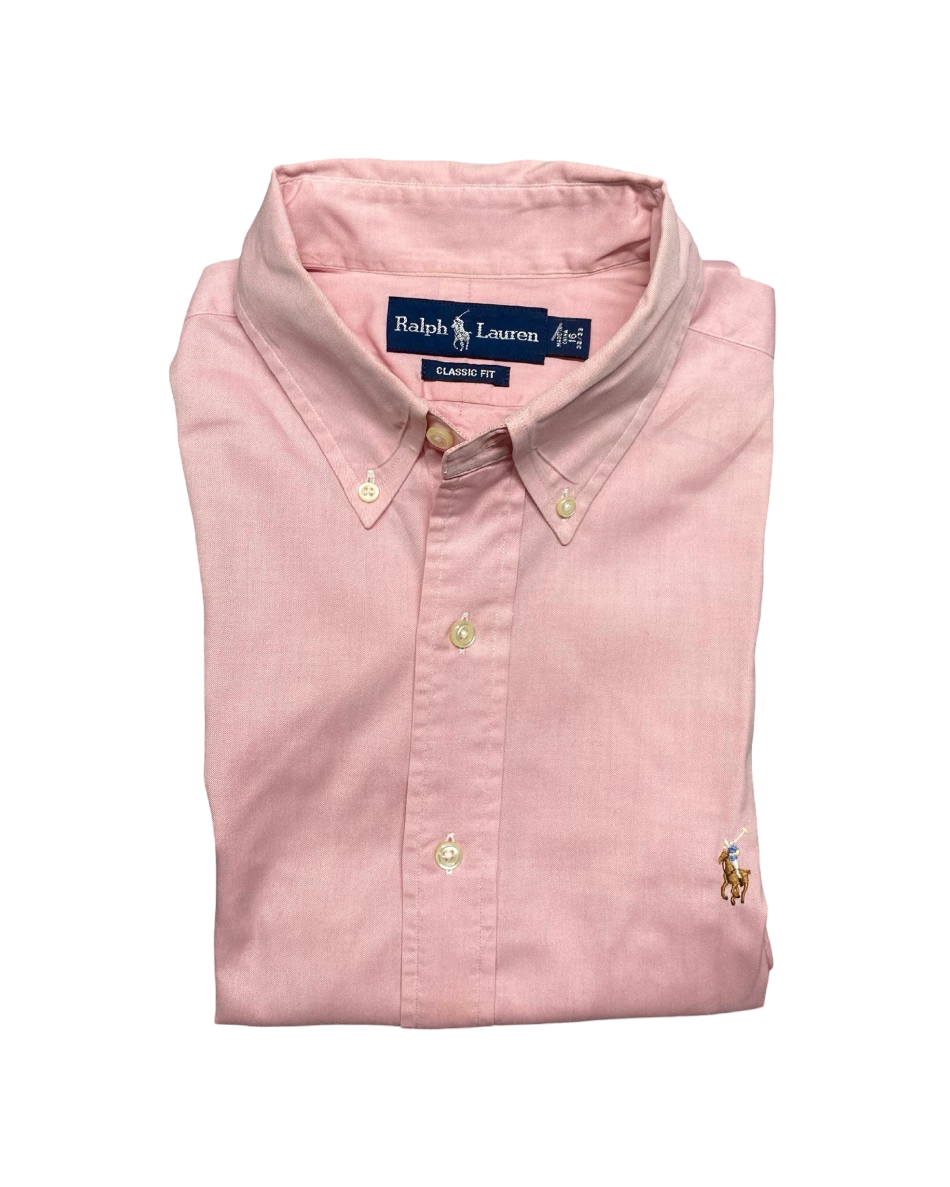Ralph Lauren Pink Oxford Long-Sleeve Button-Down Shirt | Chest 24.5” | Large