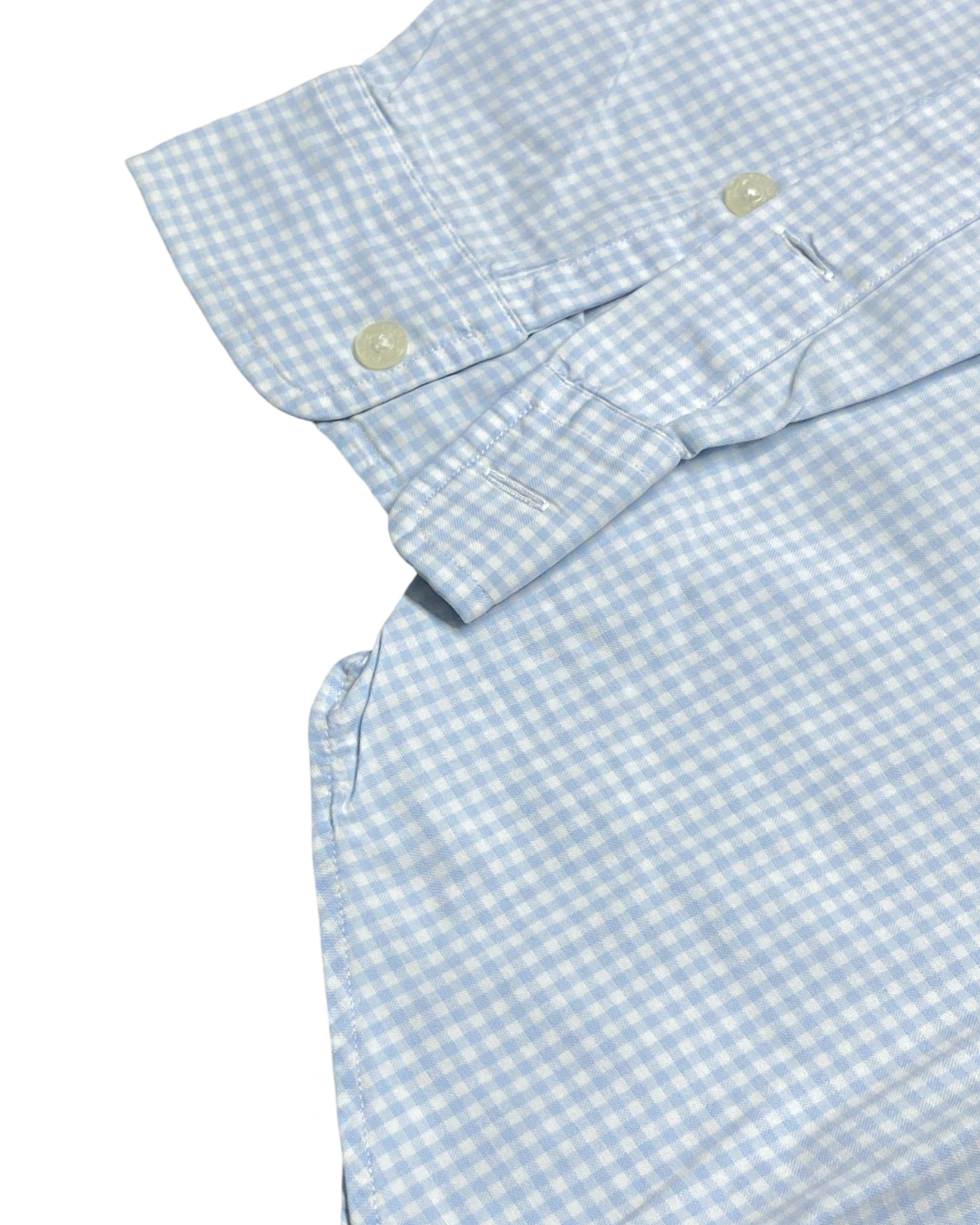Polo Golf Ralph Lauren Blue & White Gingham Check Shirt | Chest 25” | Large