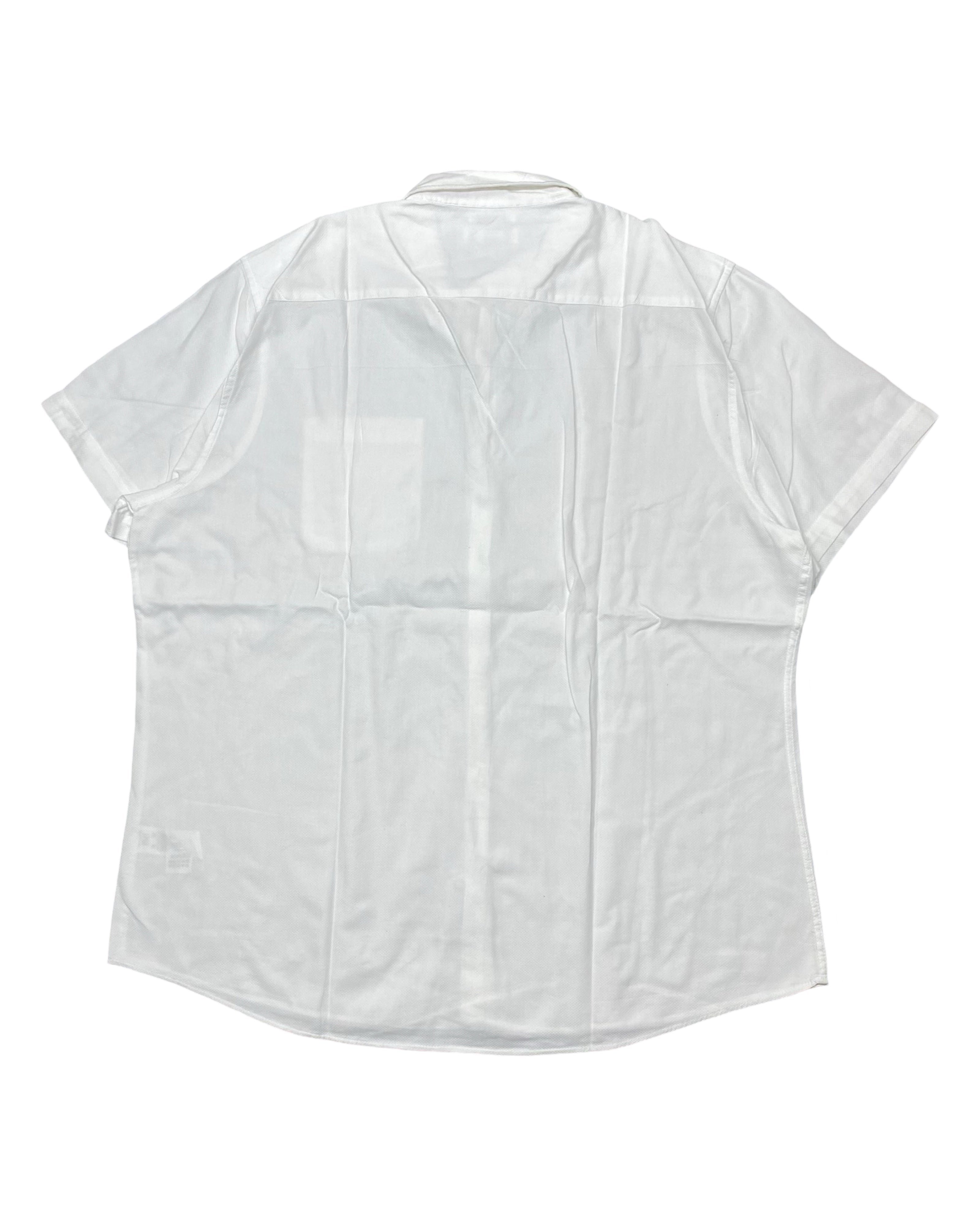 F&F White Short-Sleeve Button-Up Shirt | Chest 26.5” | XL