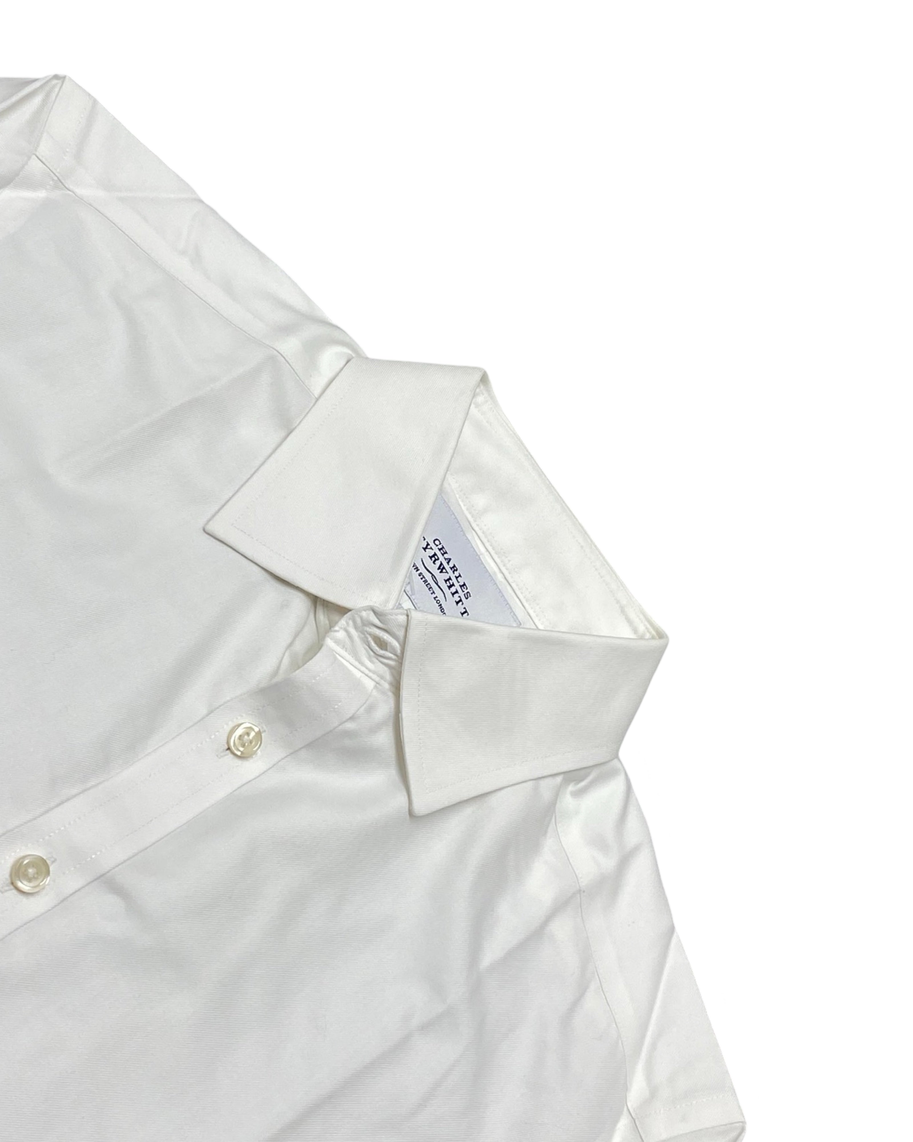 Charles Tyrwhitt White Long-Sleeve Dress Shirt | Chest 19” | Small