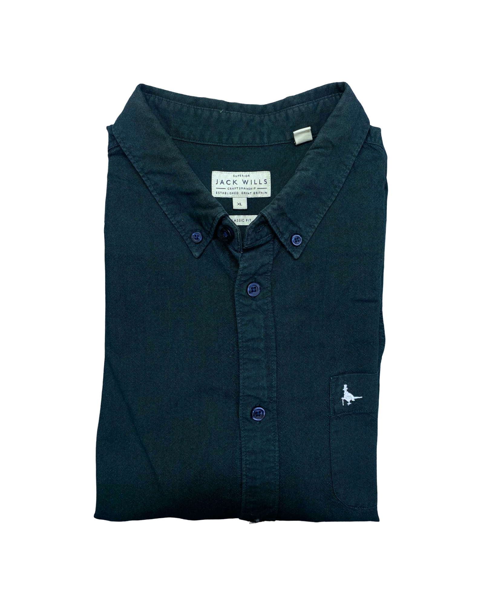 Jack Wills Green Button-Up Shirt | Large | Chest 24.5”