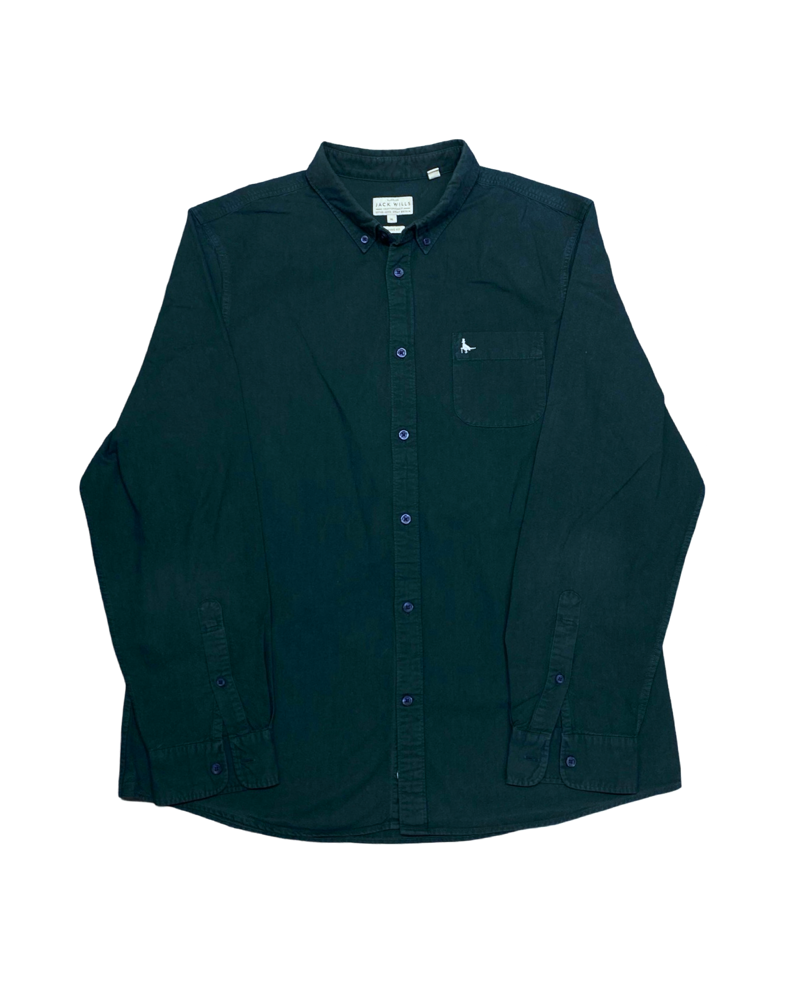 Jack Wills Green Button-Up Shirt | Large | Chest 24.5”