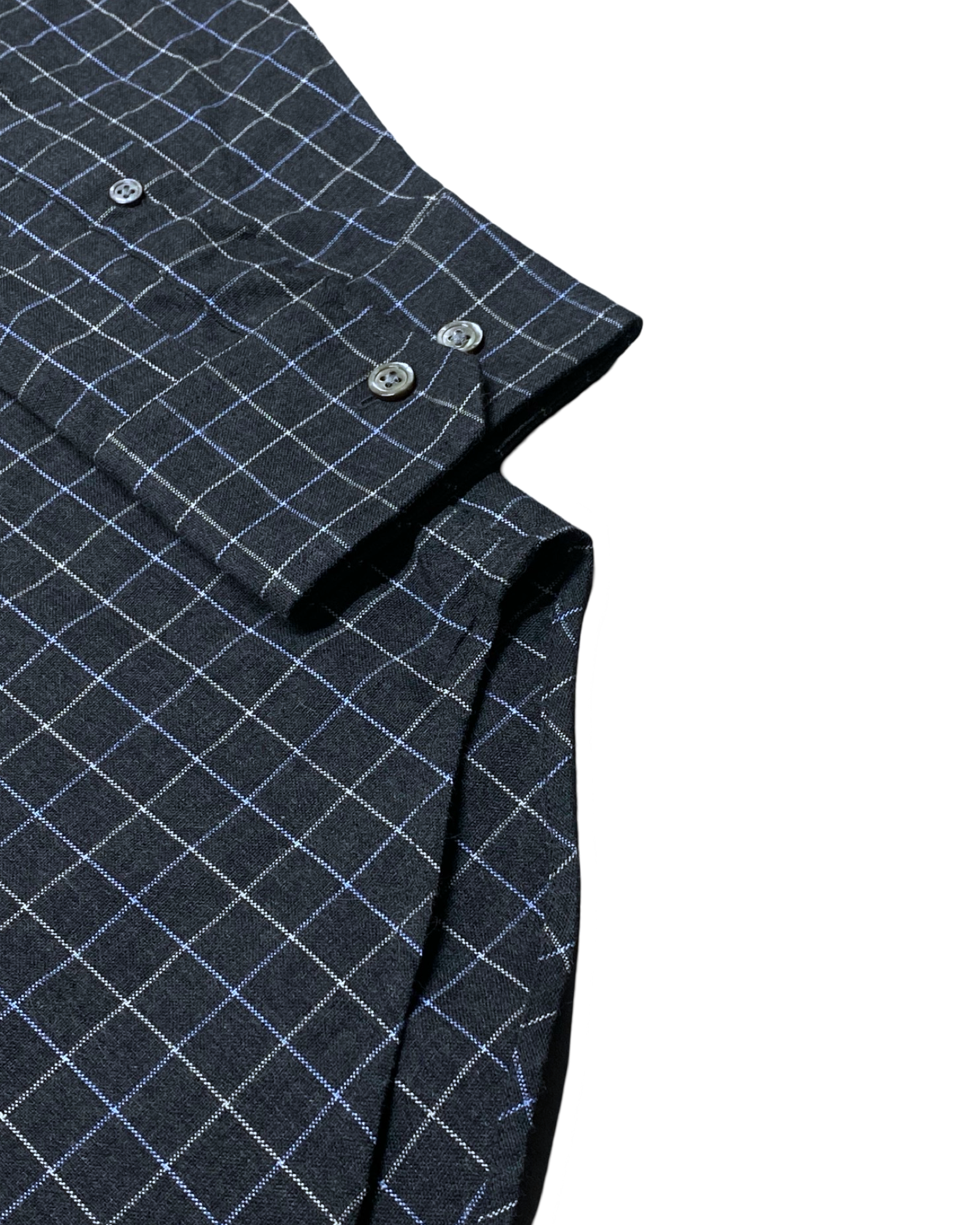 Banana Republic Black Checkered Button-Up Shirt | Size Large | Chest 24”