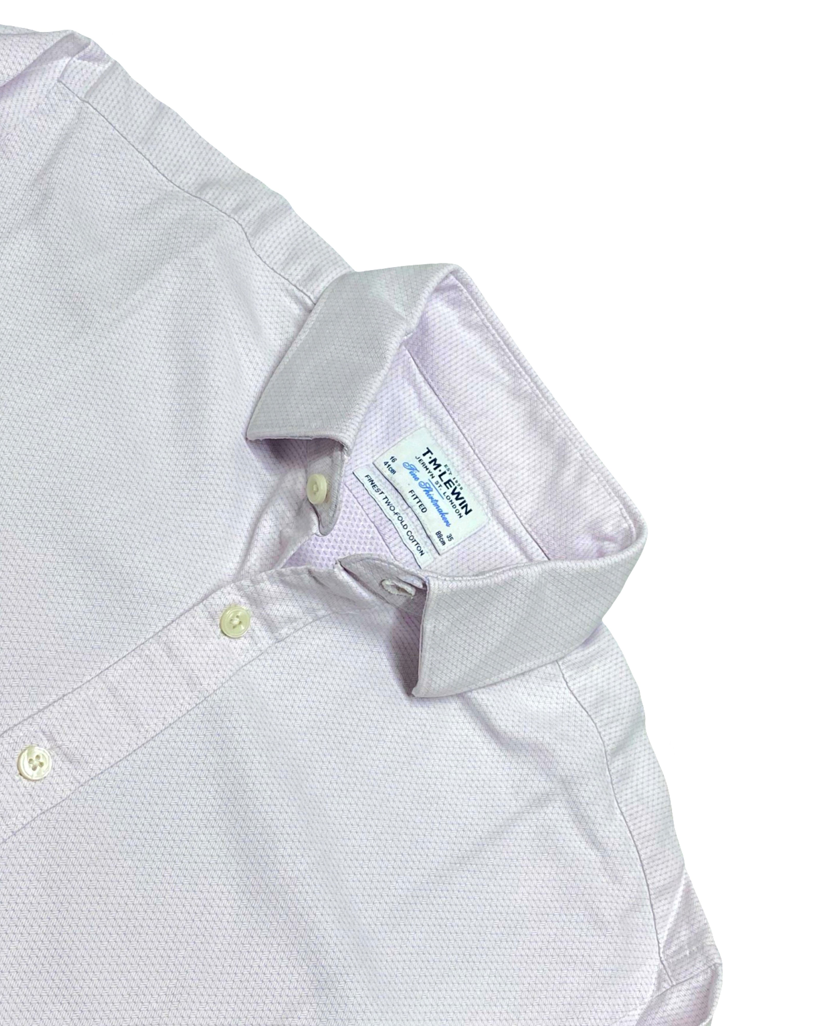 T.M. Lewin Pink Micro-Pattern Fitted Shirt | Chest 21” | Medium