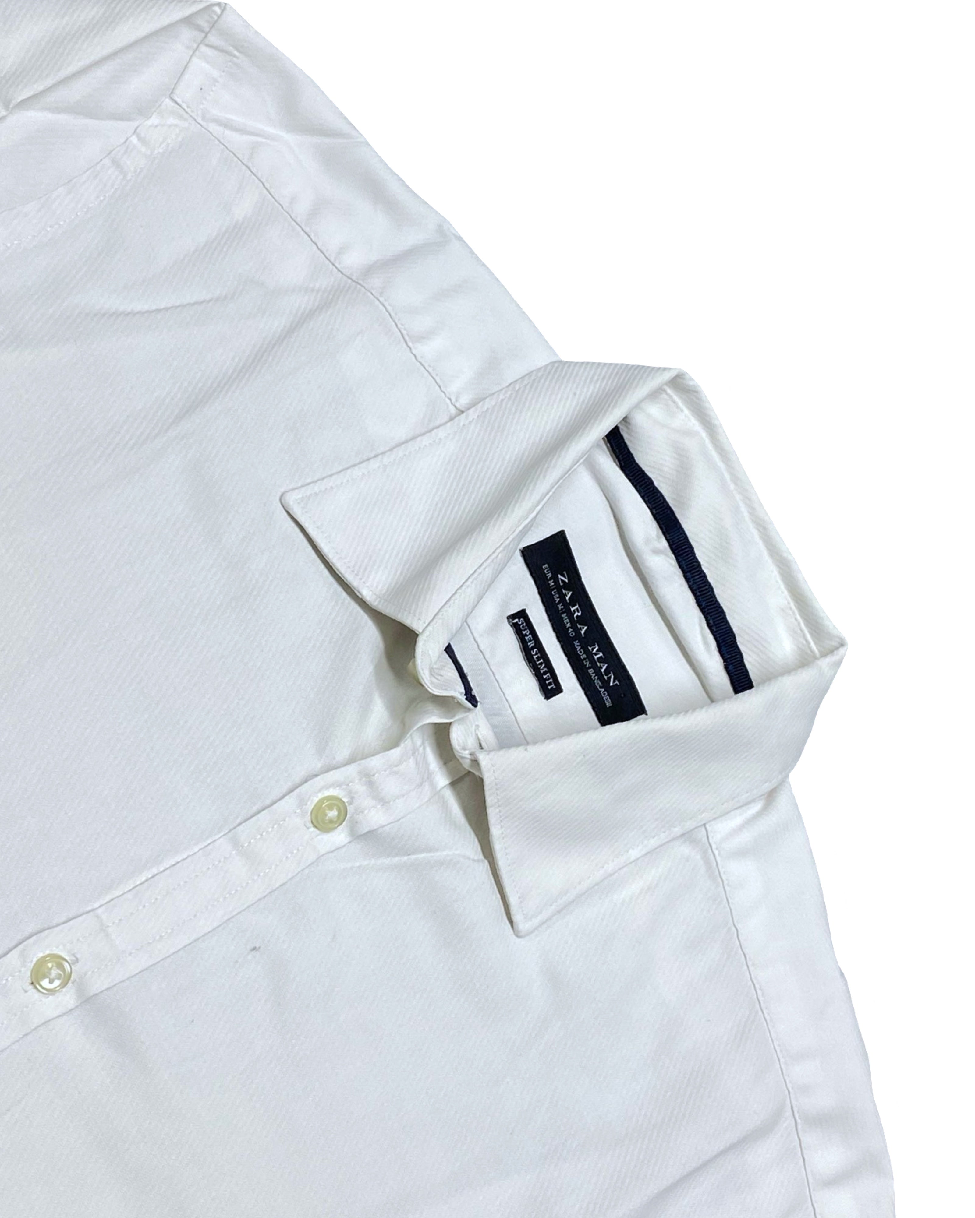 Zara Man White Classic Oxford Shirt | Chest 20.5” | Medium