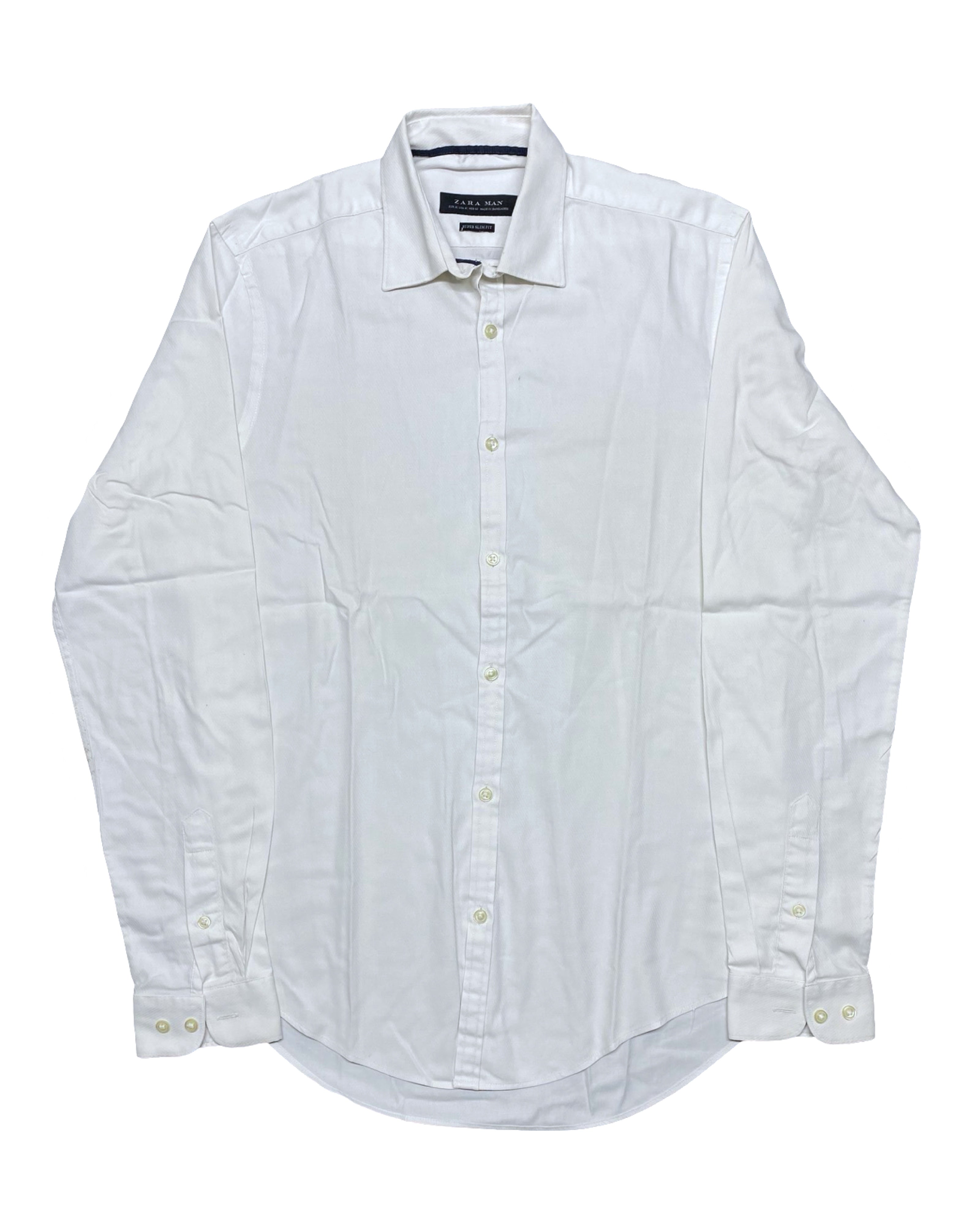 Zara Man White Classic Oxford Shirt | Chest 20.5” | Medium