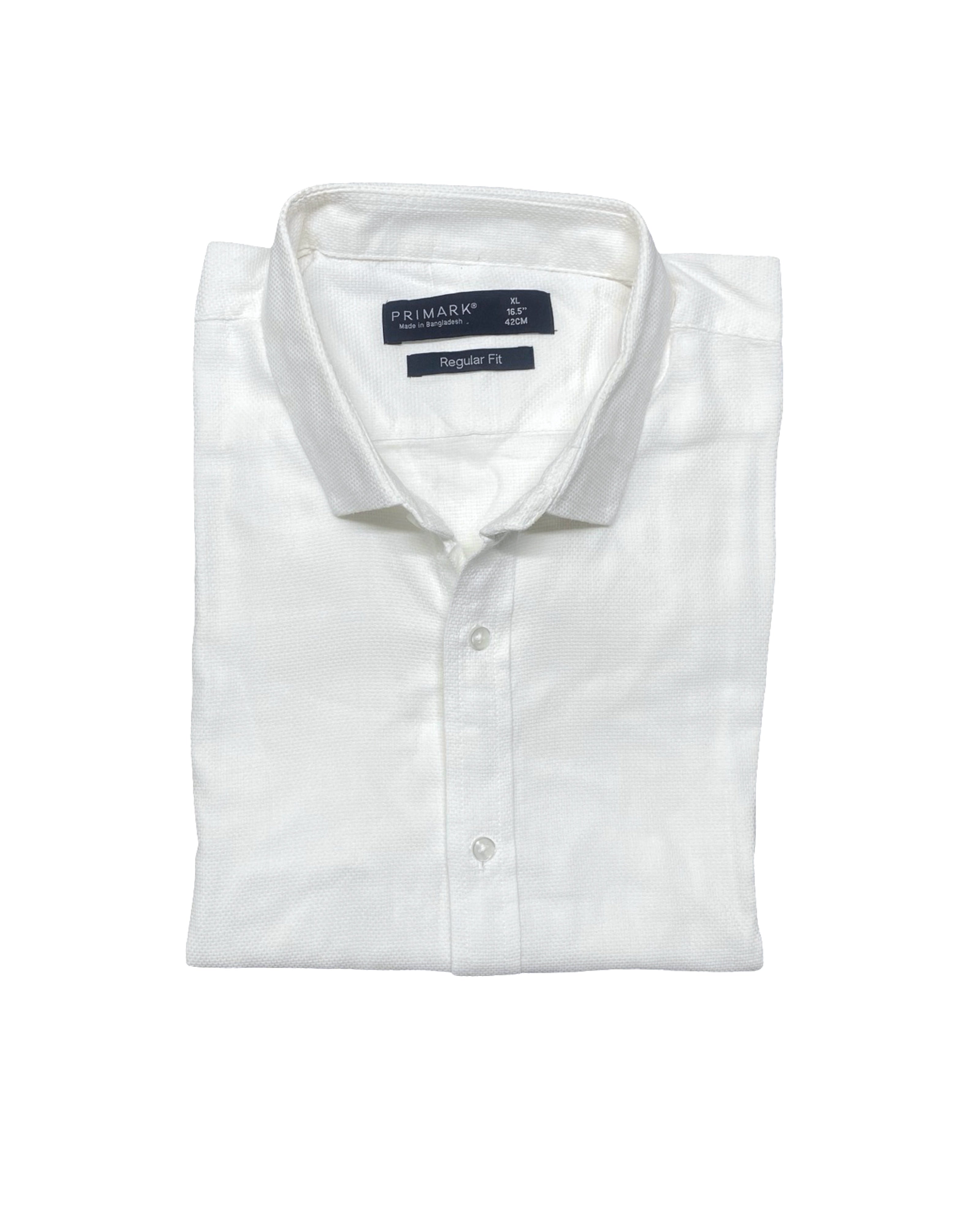 Primark White Regular Fit Shirt | Chest 24” | Large