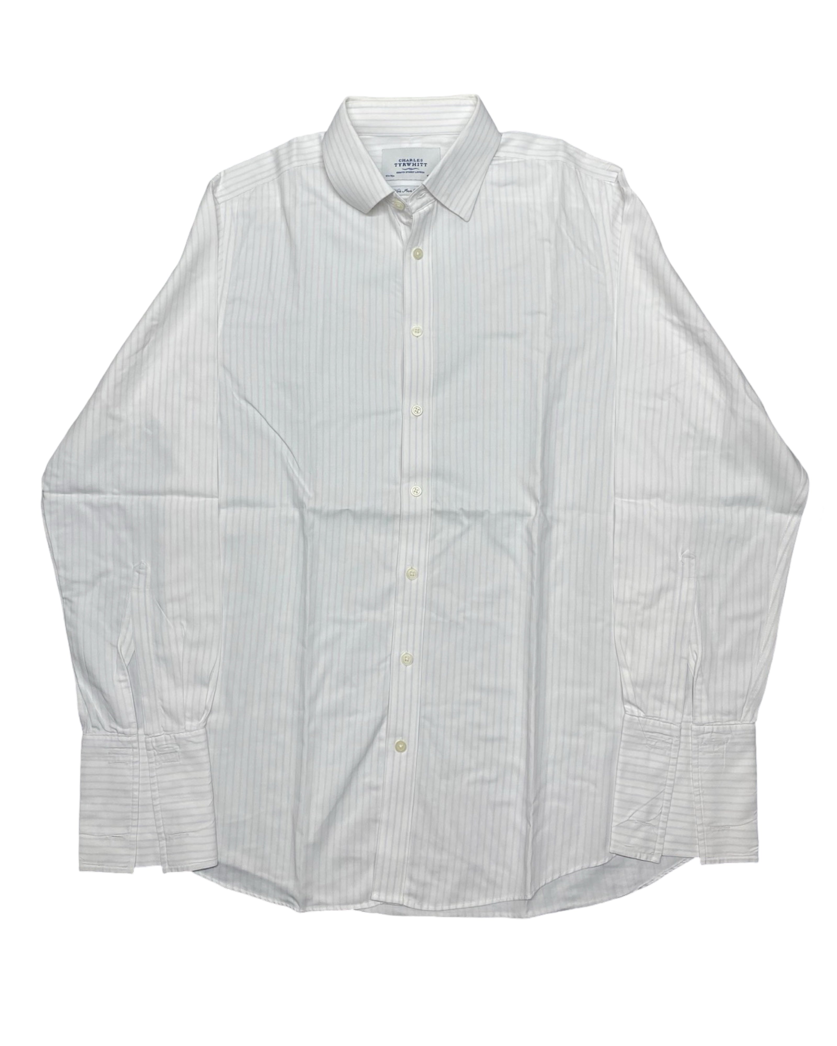 Charles Tyrwhitt White Stripe Shirt | Chest 23” | Large
