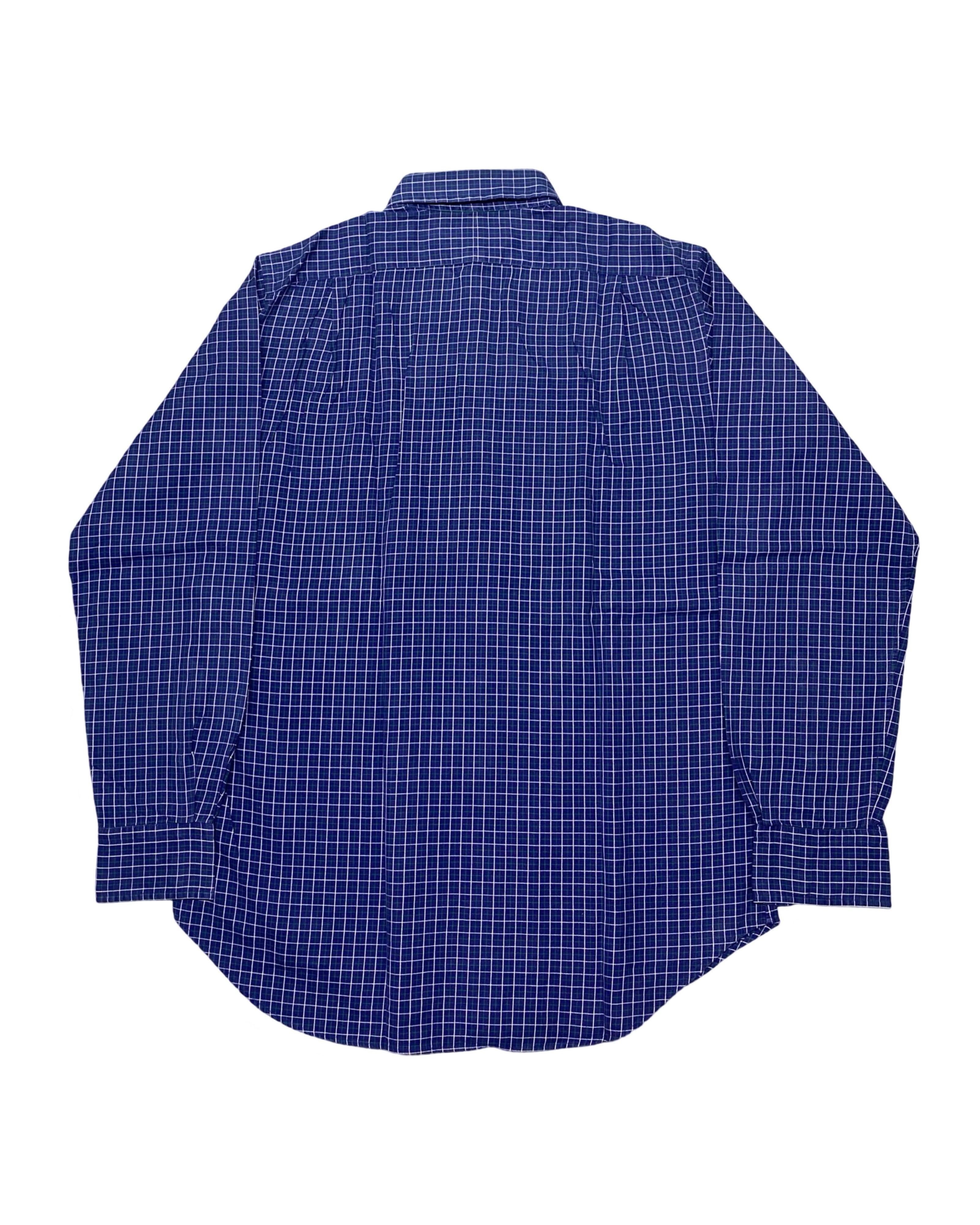 Polo Ralph Lauren Blue Checked Button-Up Shirt | Size Large | Chest 24”