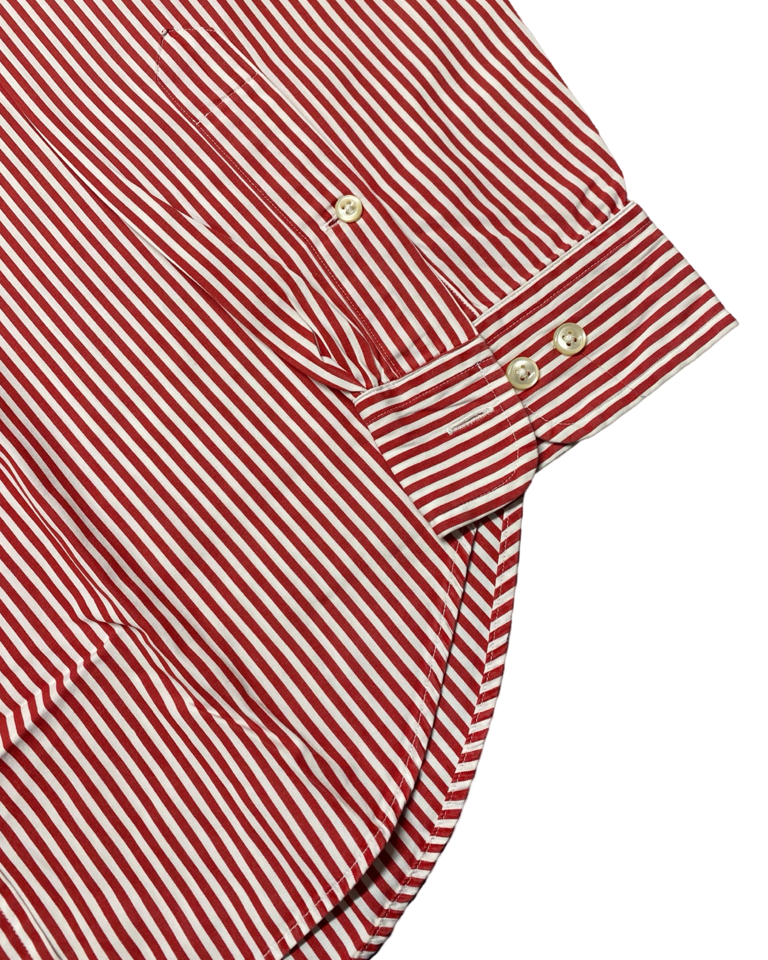 Polo Ralph Lauren White & Red Striped Button-Up Shirt | Chest 24” | Large