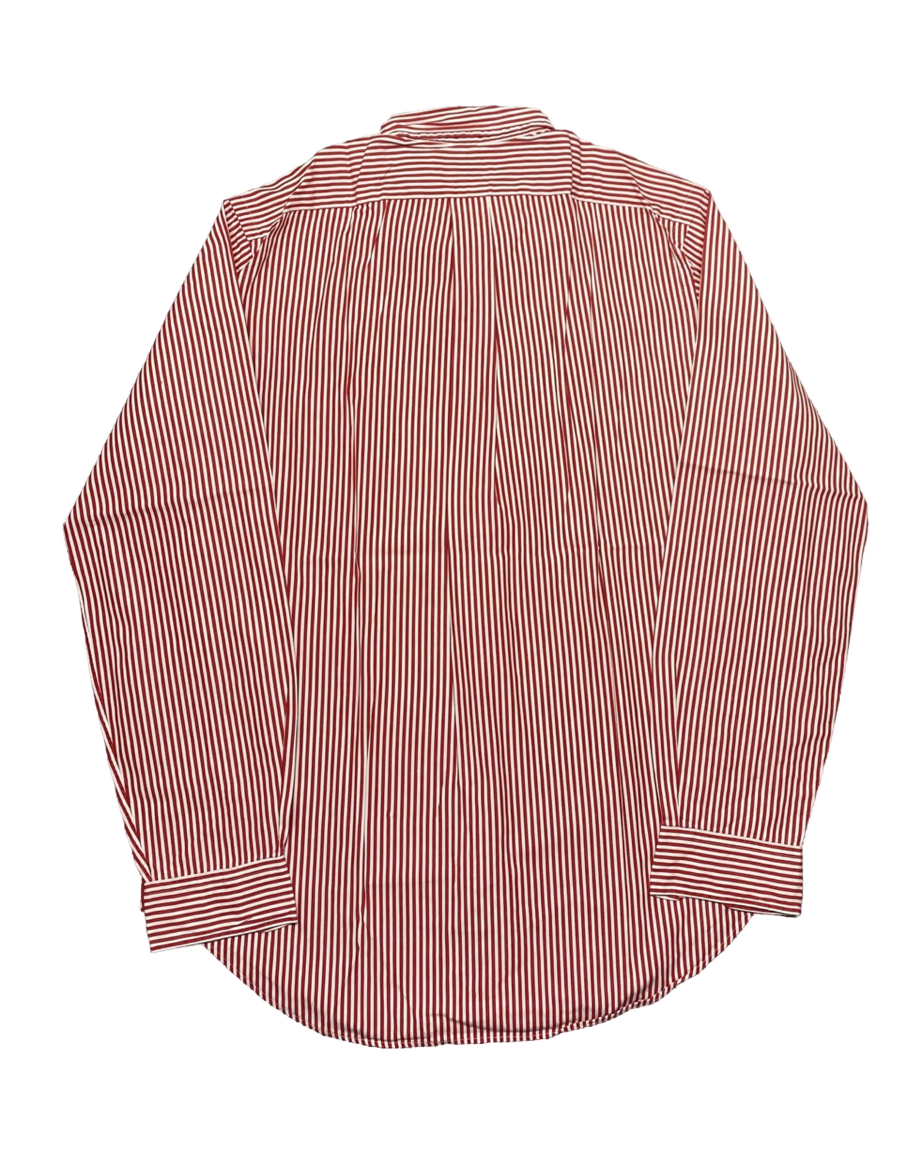 Polo Ralph Lauren White & Red Striped Button-Up Shirt | Chest 24” | Large