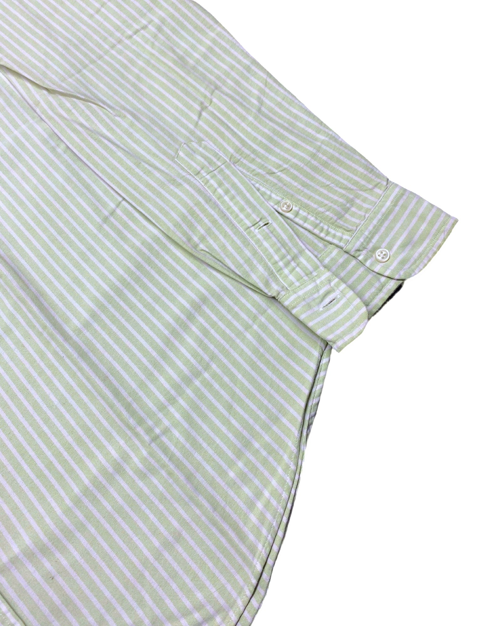 Ralph Lauren Green Striped Button-Down Shirt | Large | Chest 24”