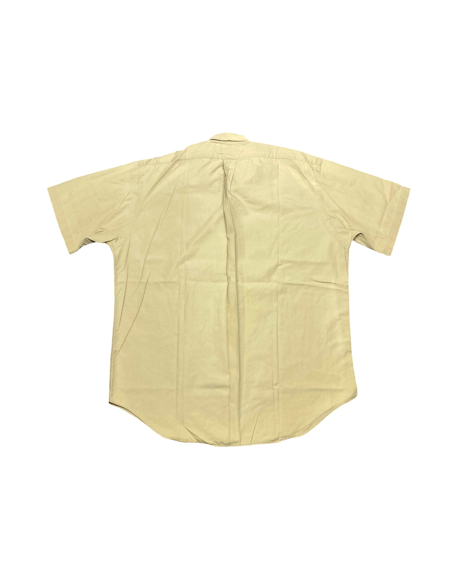 Ralph Lauren Beige Short-Sleeve Button-Down Shirt | XL | Chest 26”