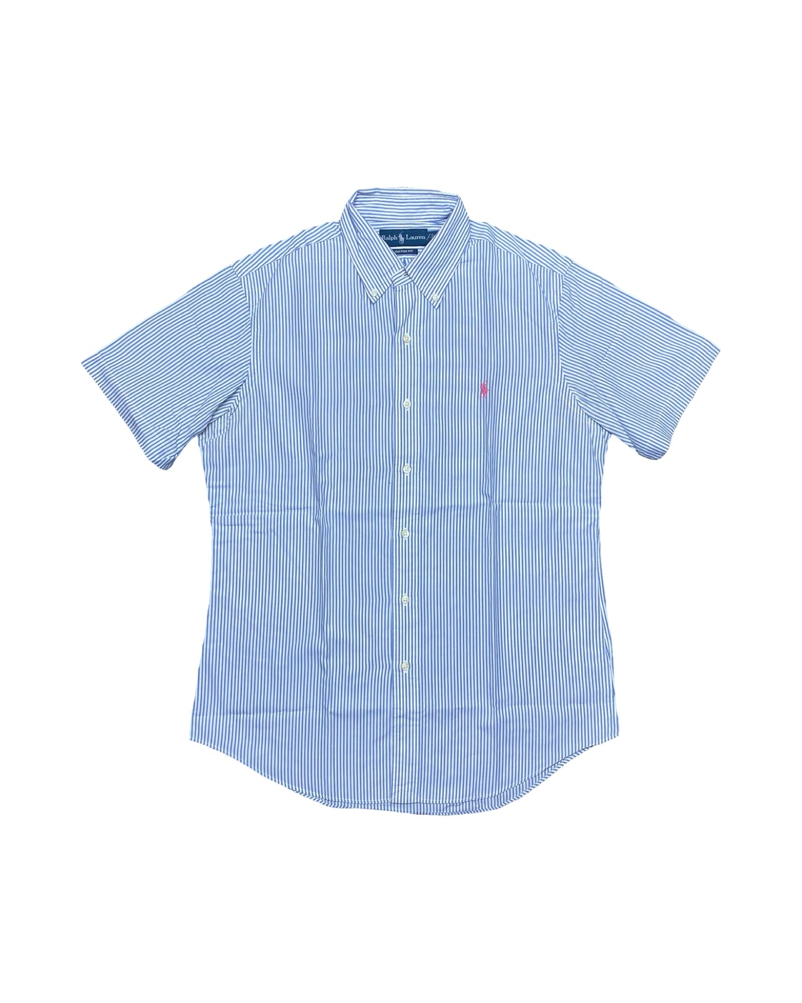 Ralph Lauren Blue & White Striped Button-Down Shirt | Medium | Chest 22”