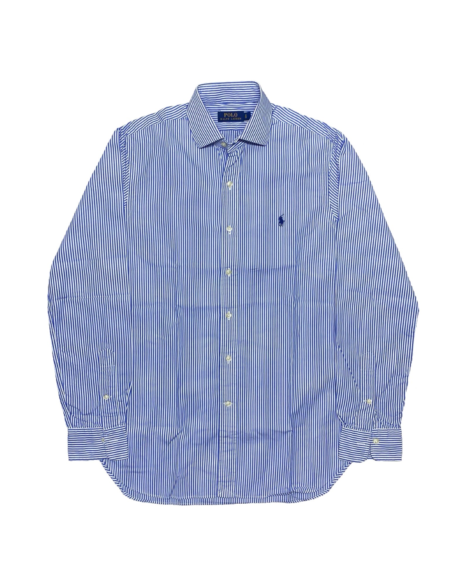 Ralph Lauren Blue & White Striped Dress Shirt | Medium | Chest 20.5”