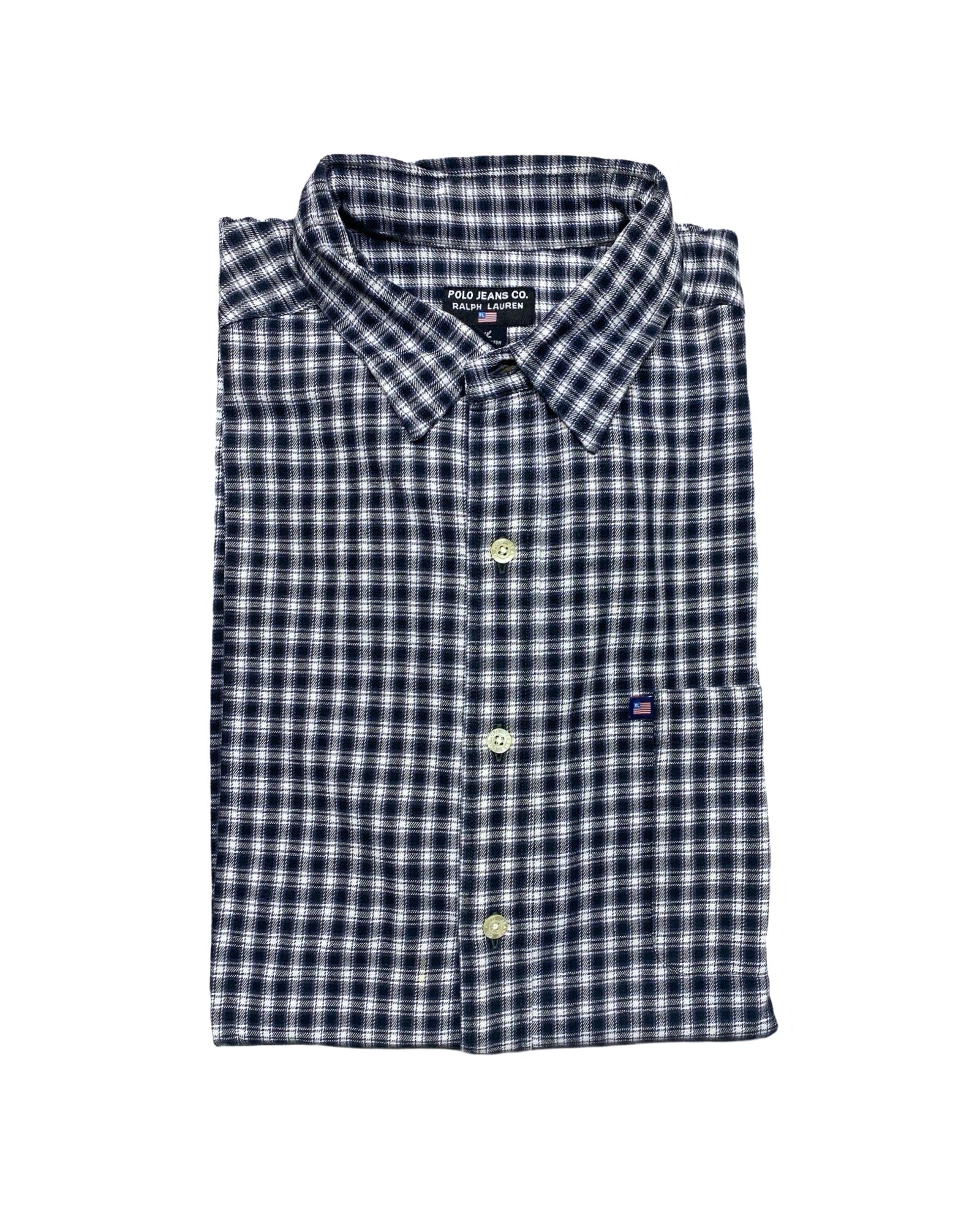 Ralph Lauren Black & White Check Shirt | XL | Chest 27.5”