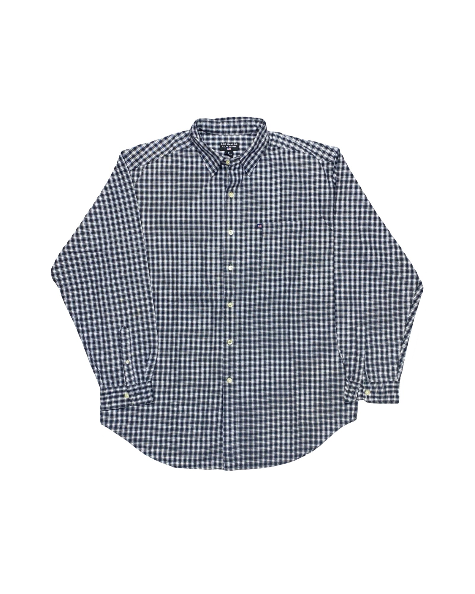 Ralph Lauren Black & White Check Shirt | XL | Chest 27.5”