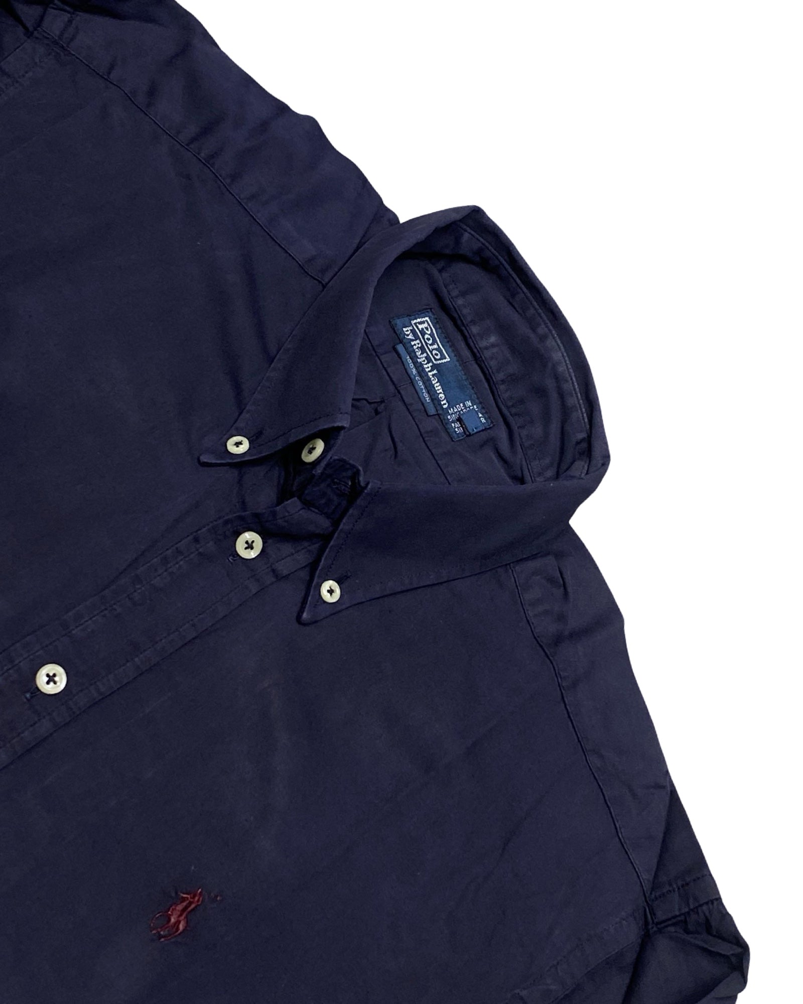 Ralph Lauren Navy Blue Button Down Shirt | Large | Chest 24.5”
