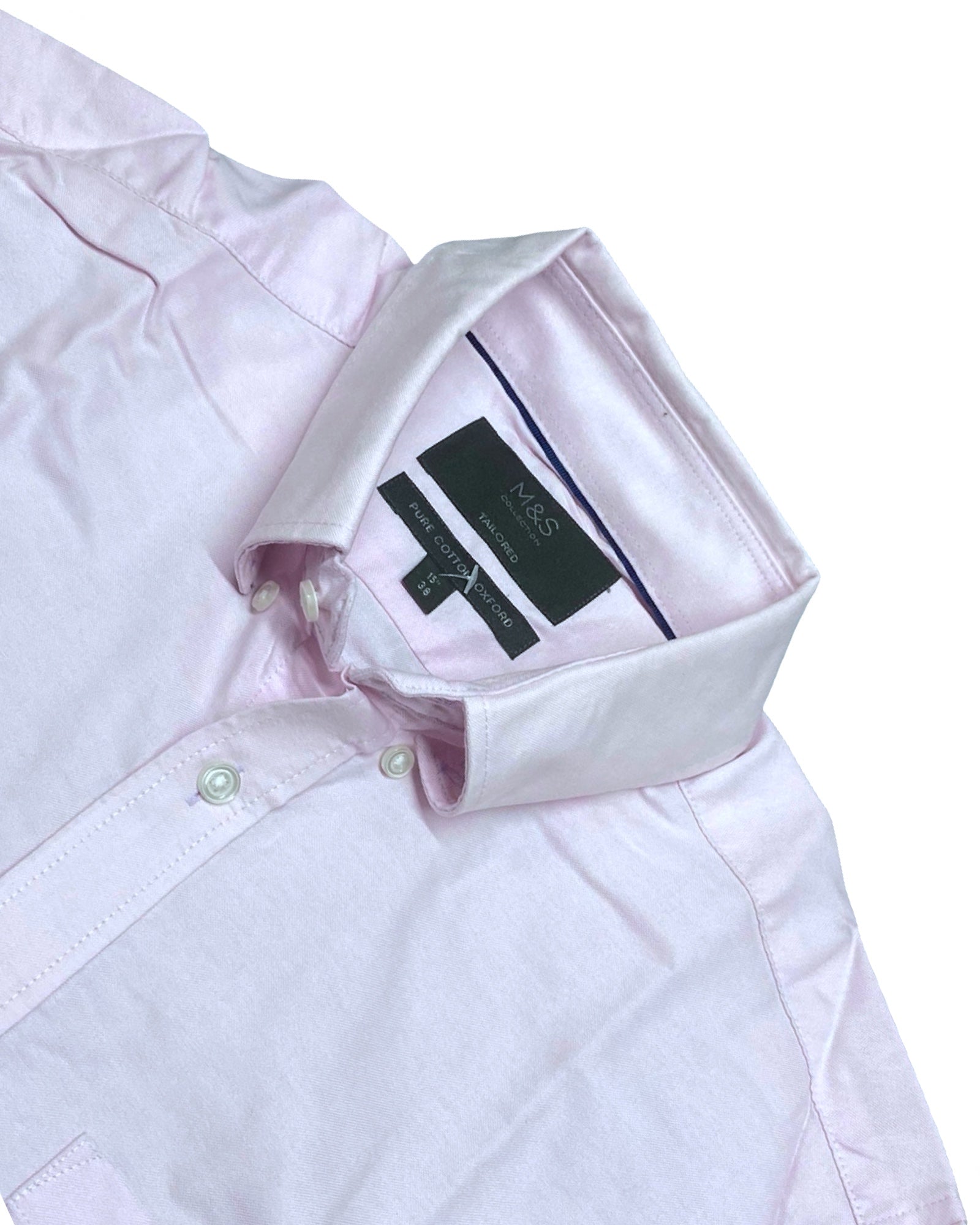 M&S Light Pink Oxford Shirt | Medium | Chest 20”