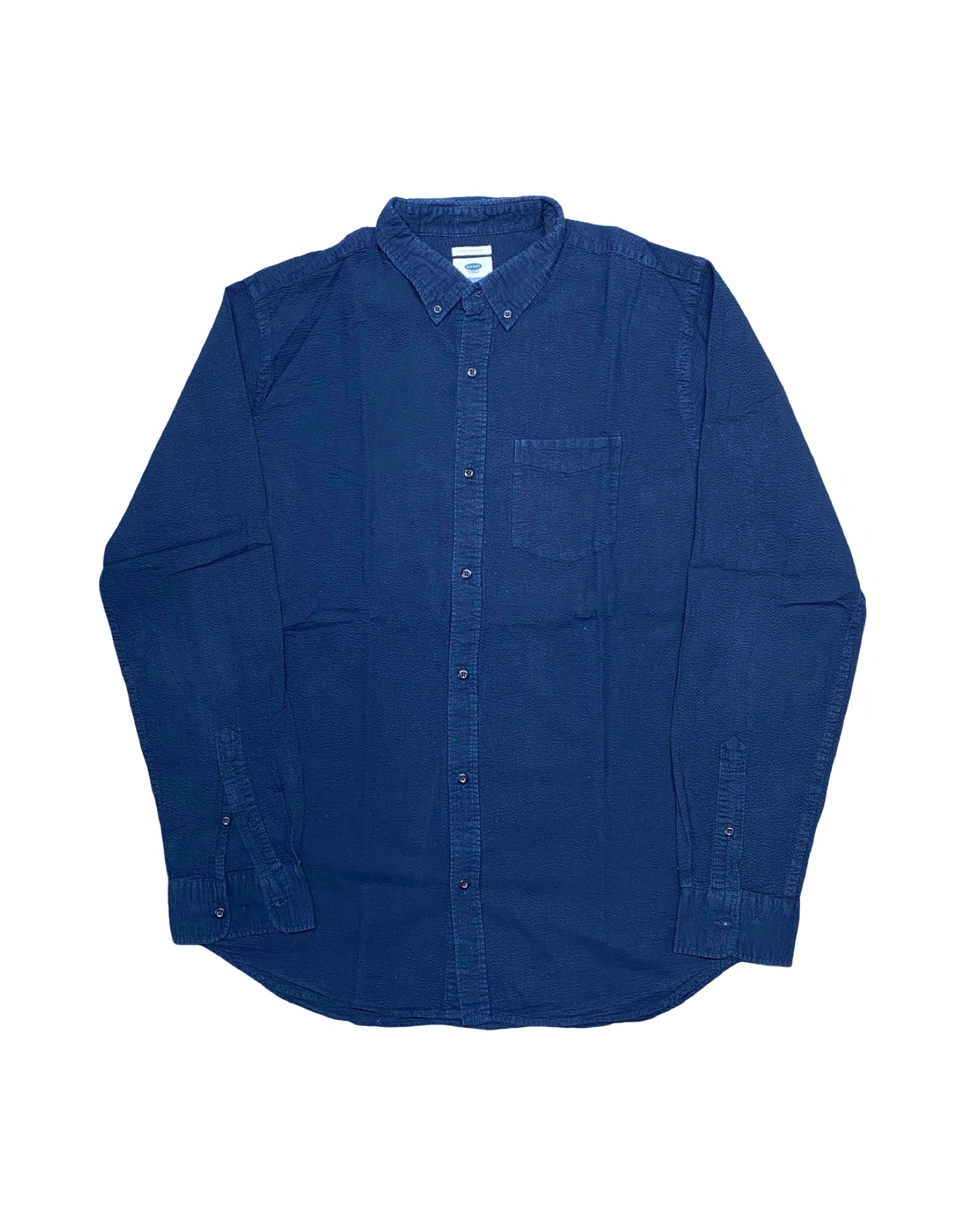 Old Navy Navy Blue Textured Shirt | Large | Chest 25”