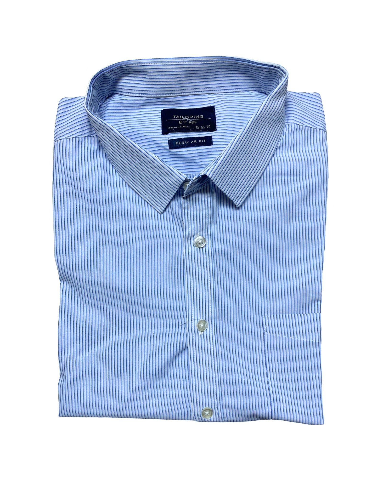 F&F Blue Striped Dress Shirt | XXL | Chest 29.5”