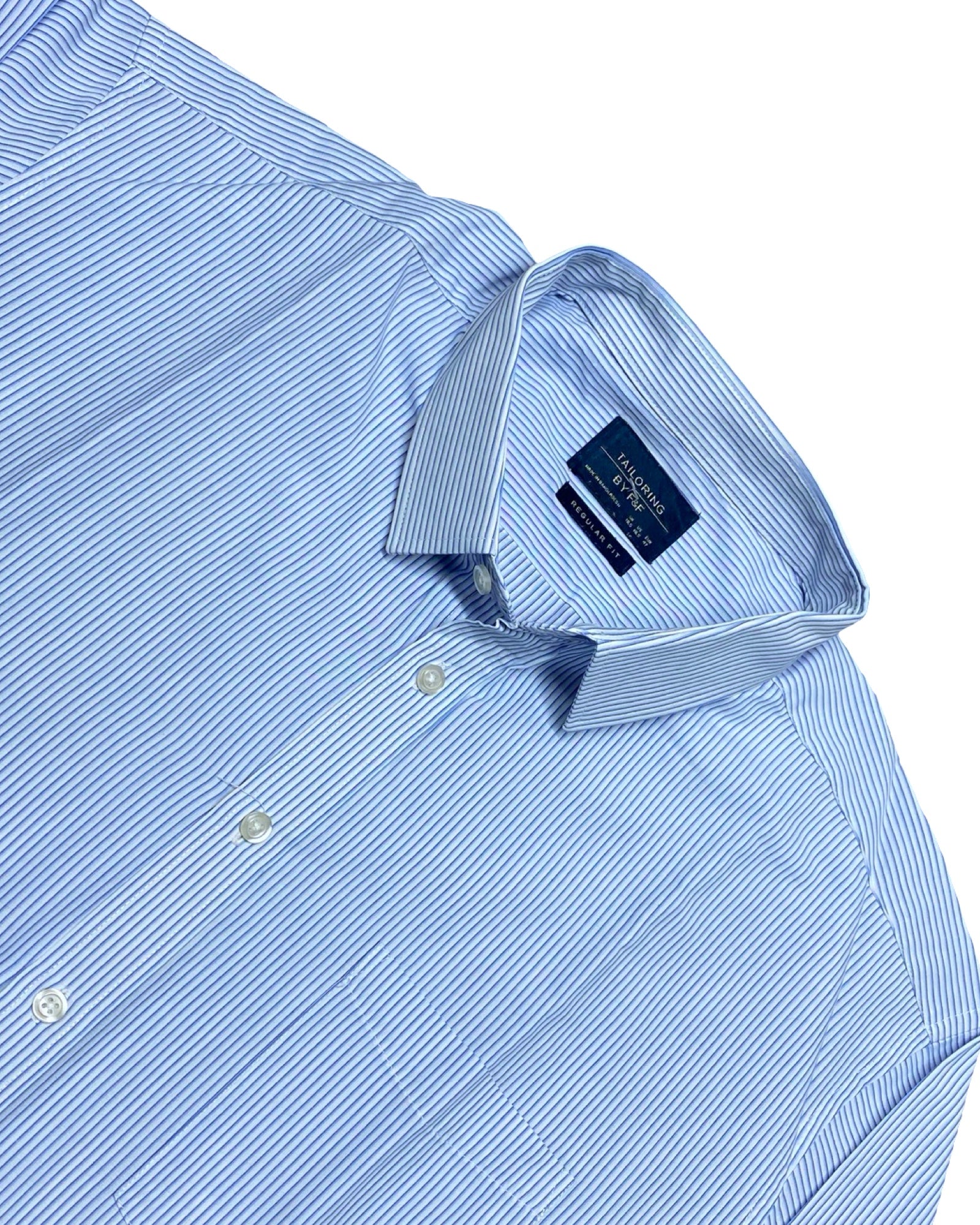 F&F Blue Striped Dress Shirt | XXL | Chest 29.5”