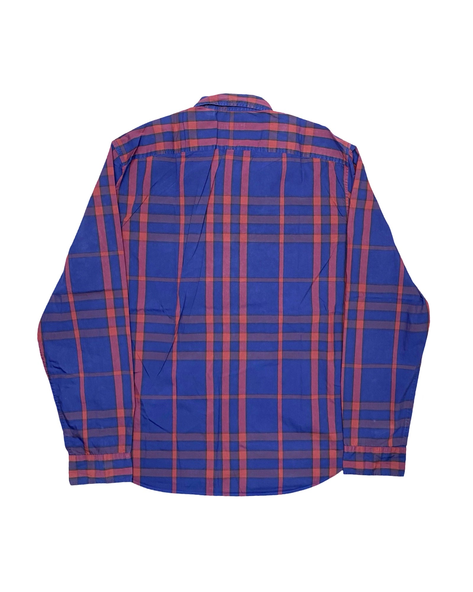 Burberry Brit Blue & Red Plaid Shirt | Large | Chest 24.5”