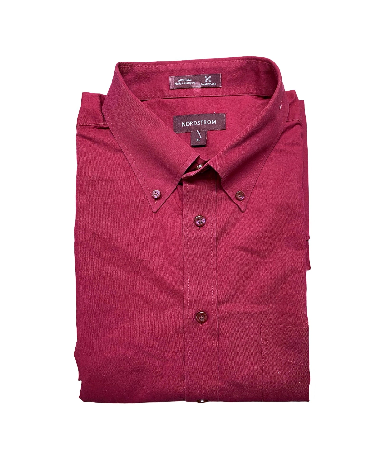 Nordstrom Burgundy Button-Down Shirt | XL | Chest 27”