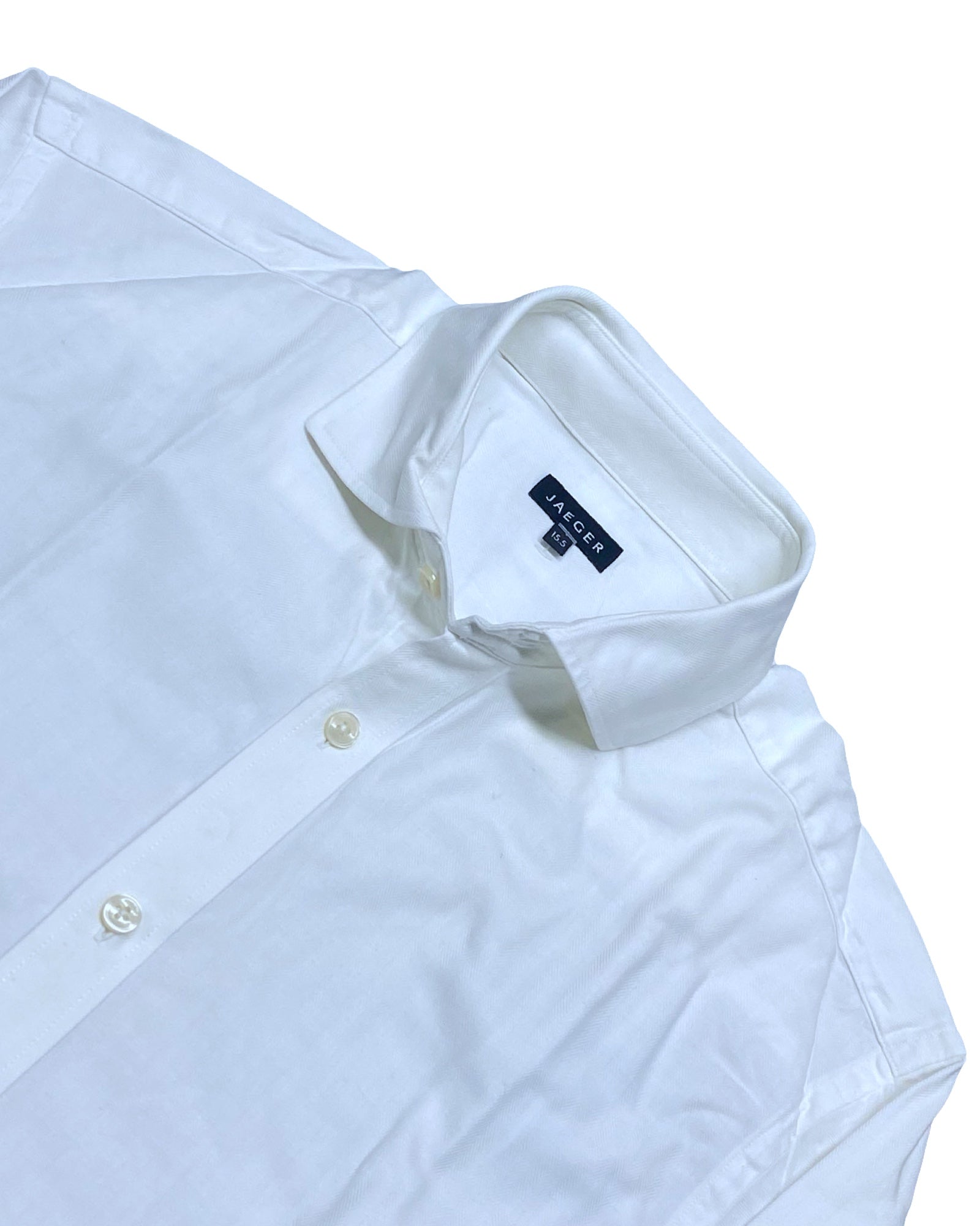 Jaeger Crisp Cotton White Shirt | Medium | Chest 22”