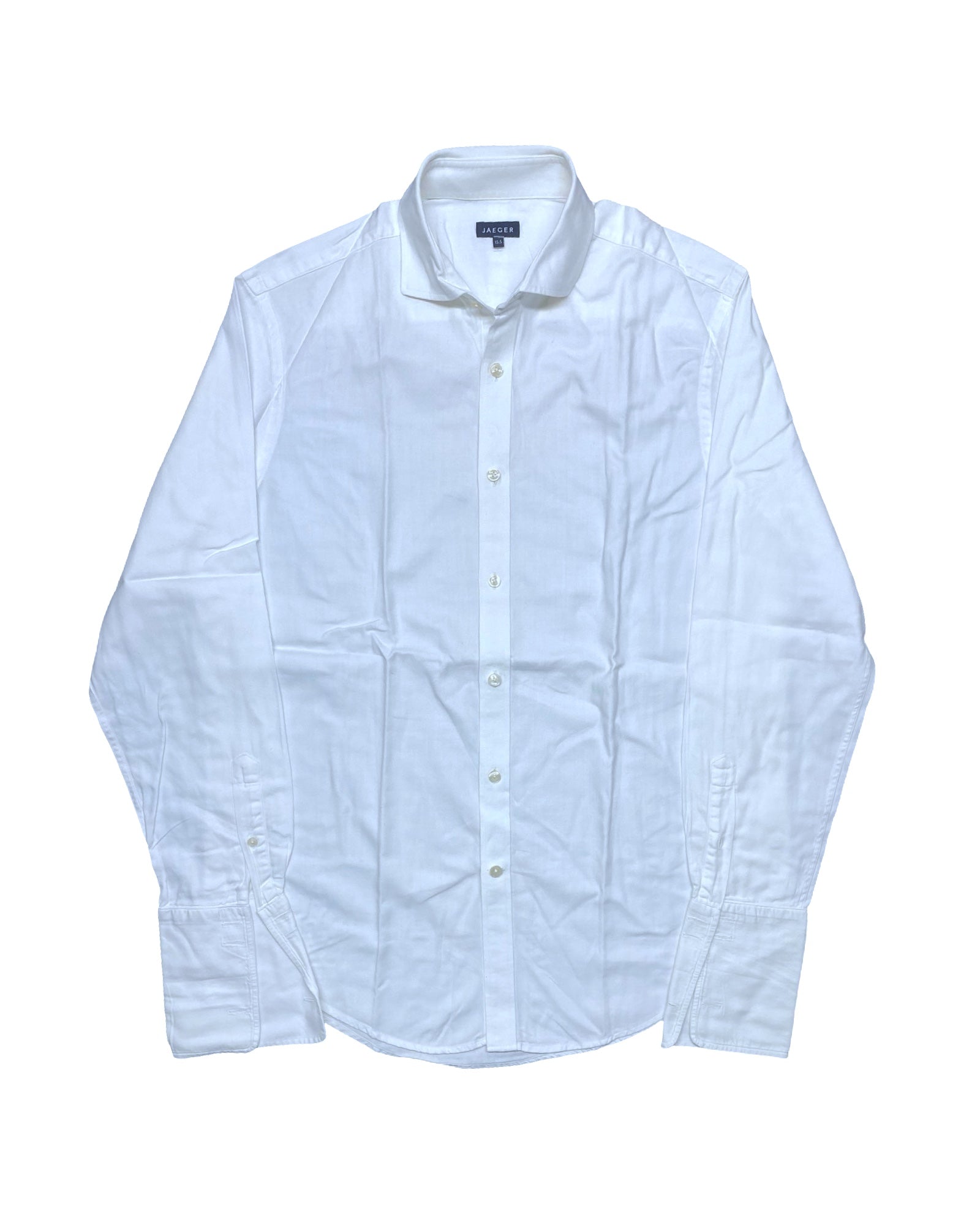 Jaeger Crisp Cotton White Shirt | Medium | Chest 22”