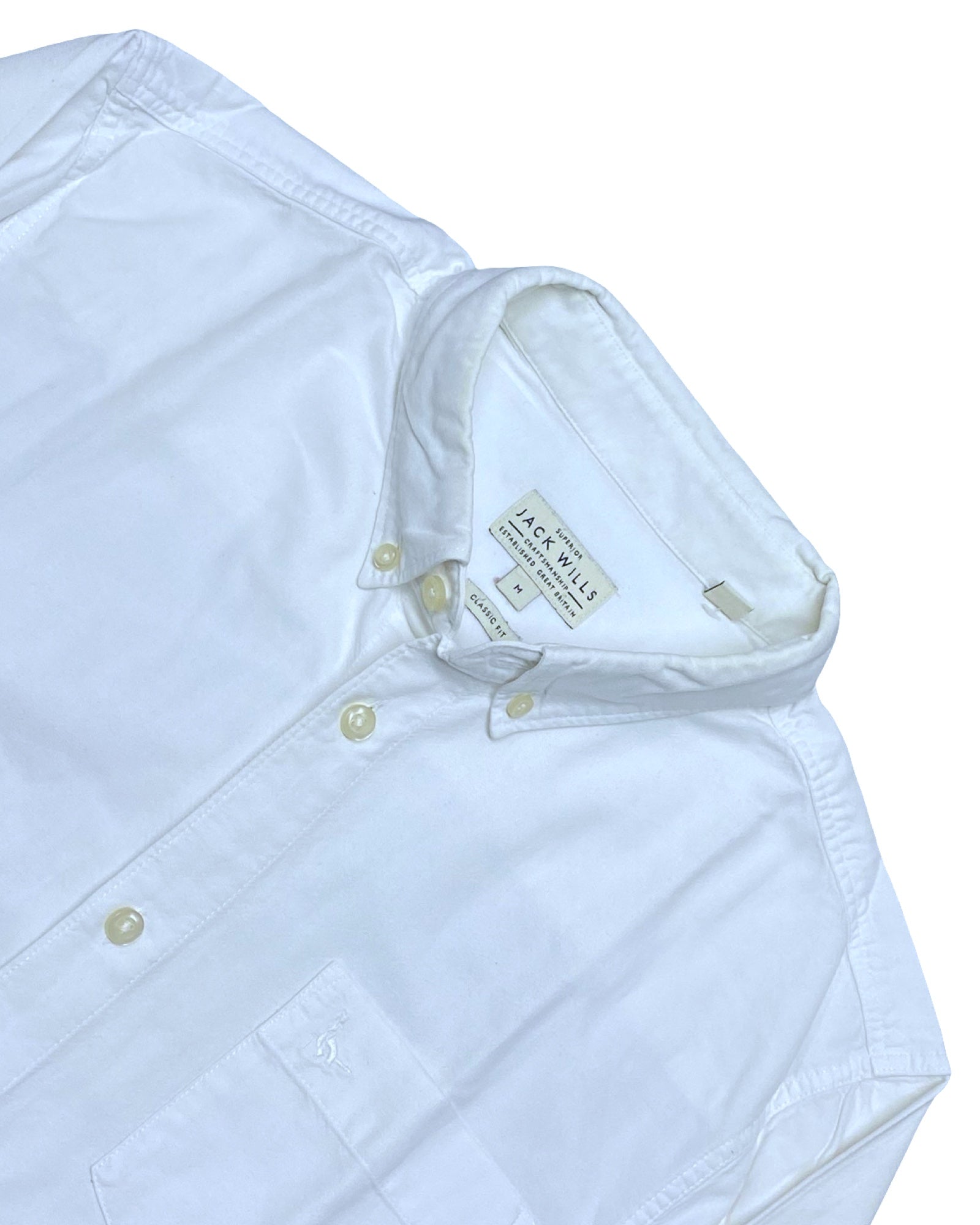 Jack Wills White Cotton Shirt | Medium | Chest 21”