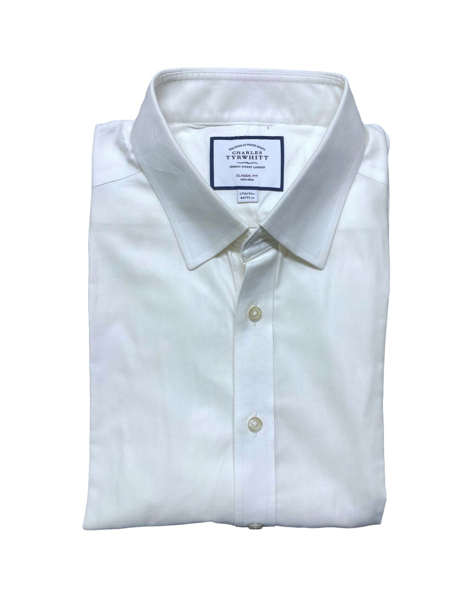 Charles Tyrwhitt White Textured Shirt | XL | Chest 25.5”