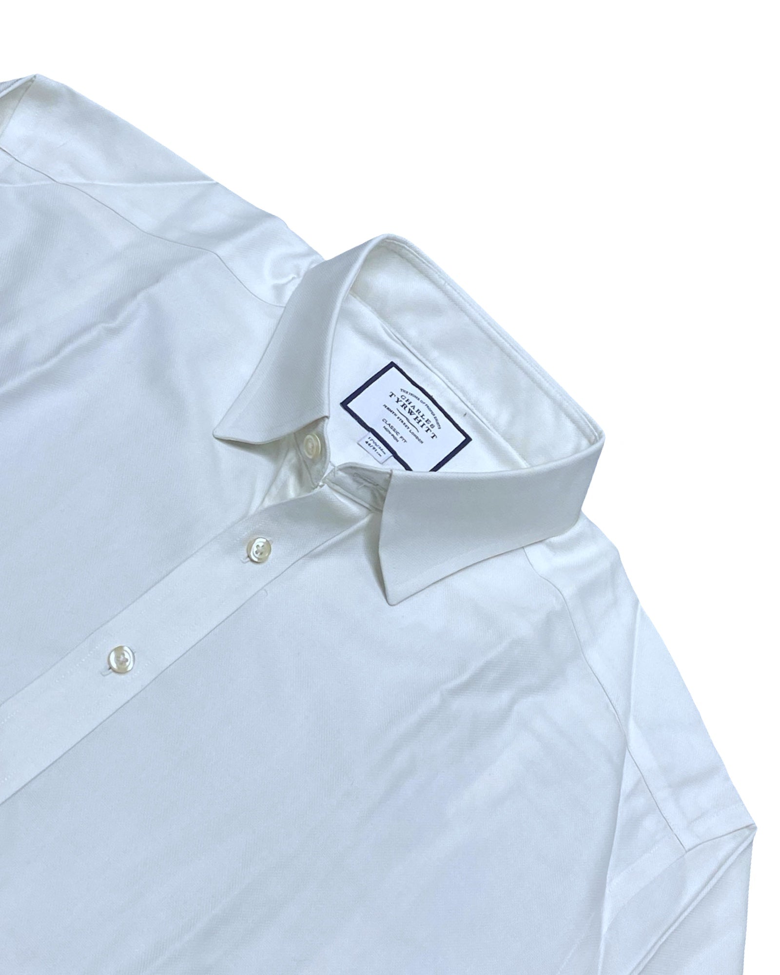 Charles Tyrwhitt White Textured Shirt | XL | Chest 25.5”