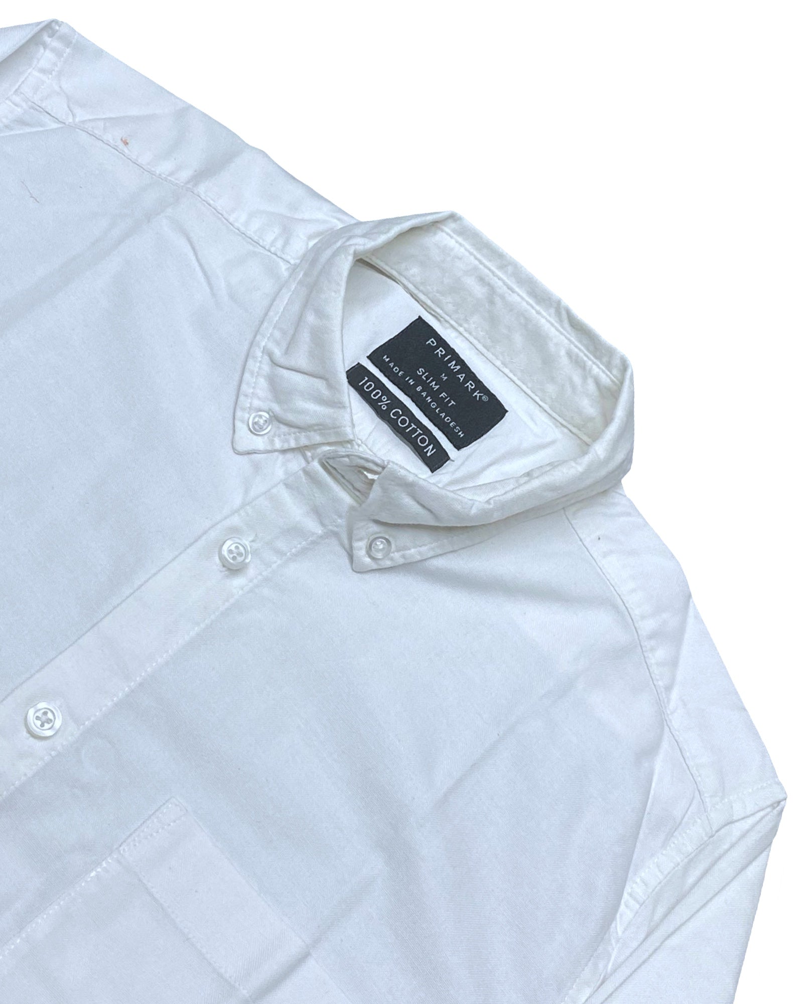 Primark White Cotton Shirt | Medium | Chest 20.5”