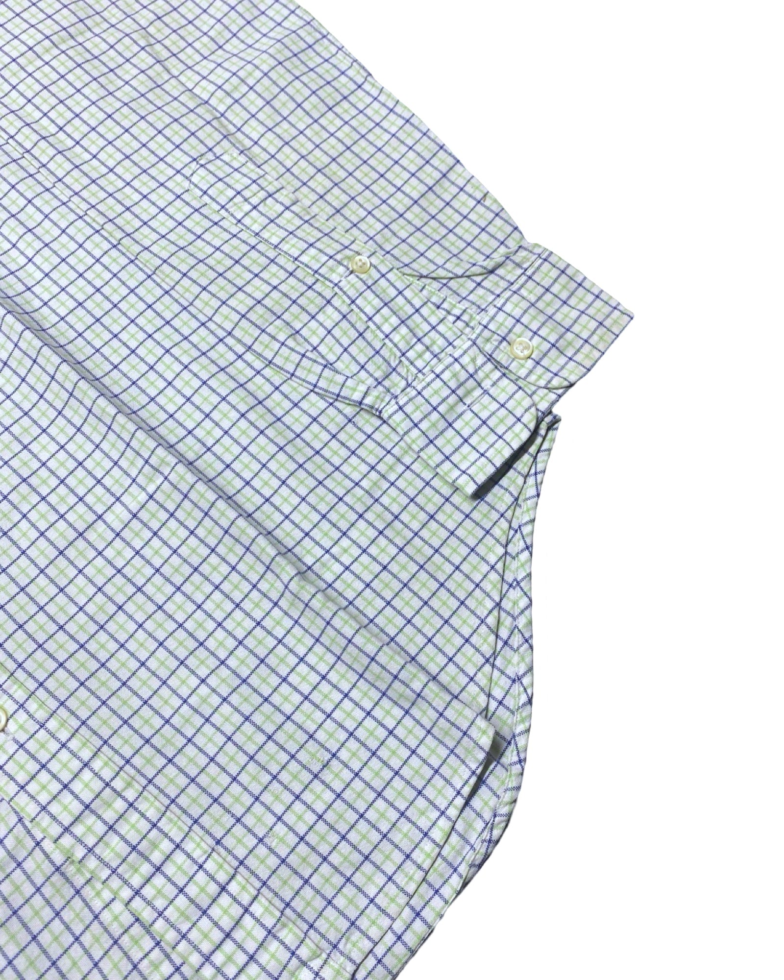 Ralph Lauren Light Green Plaid Button-Down Shirt | Medium | Chest 21”
