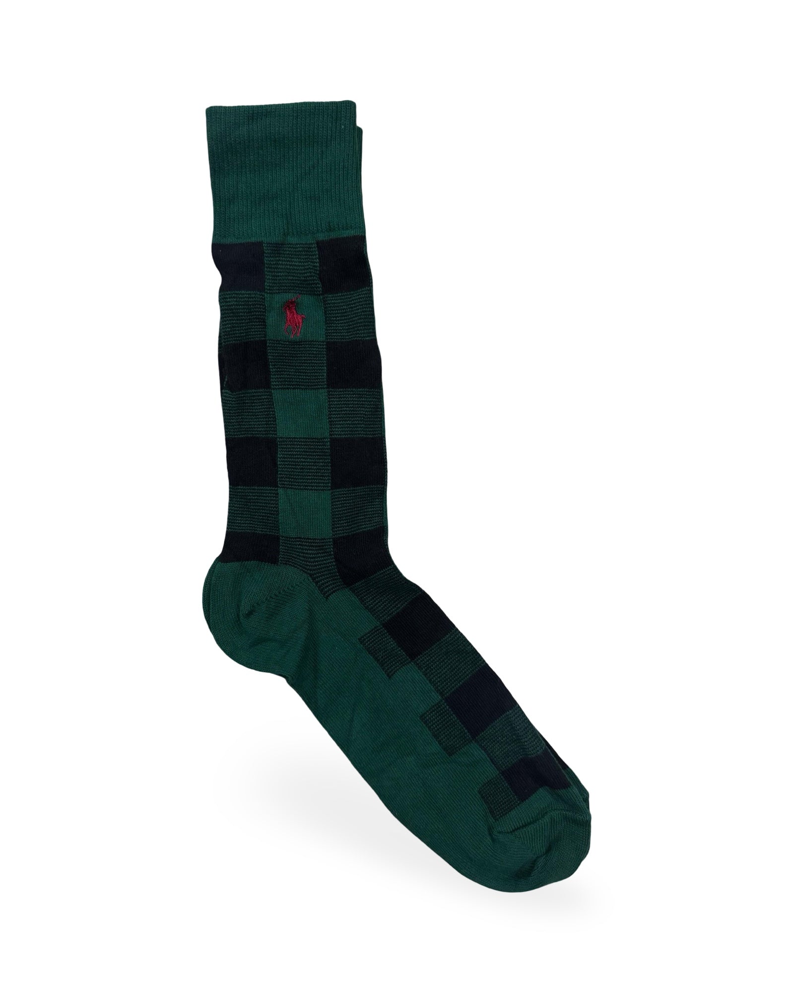 Green & Black Buffalo Plaid Polo Embroidered Dress Socks – Factory Leftovers