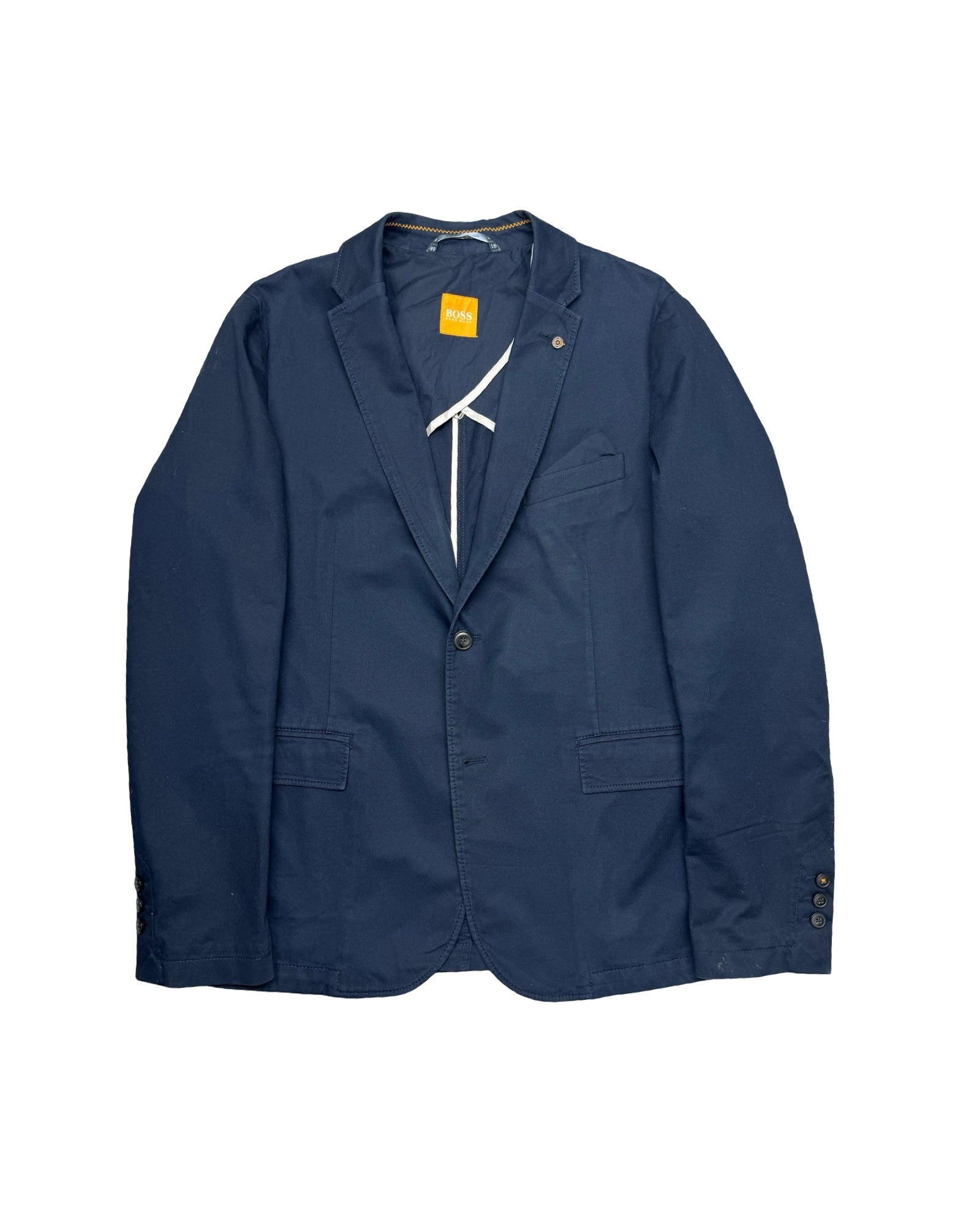 Hugo Boss Orange Blue Cotton Casual Blazer | US 44R (Medium/Large)