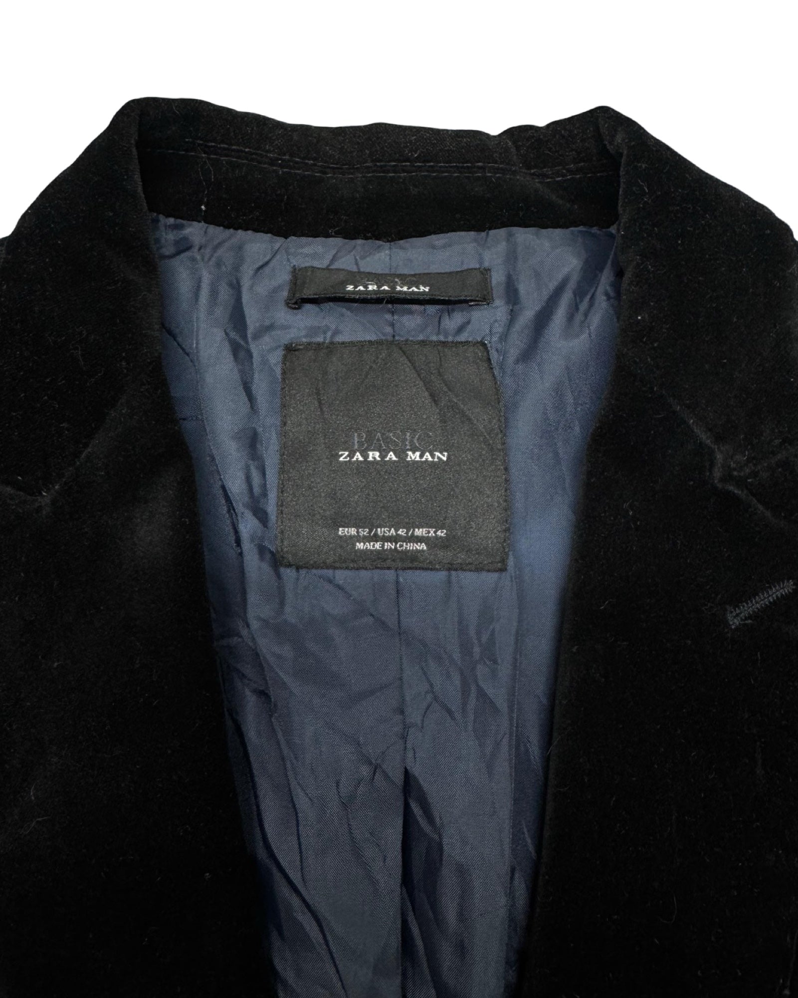 Zara Man Black Velvet Blazer | Size 52 (Medium)