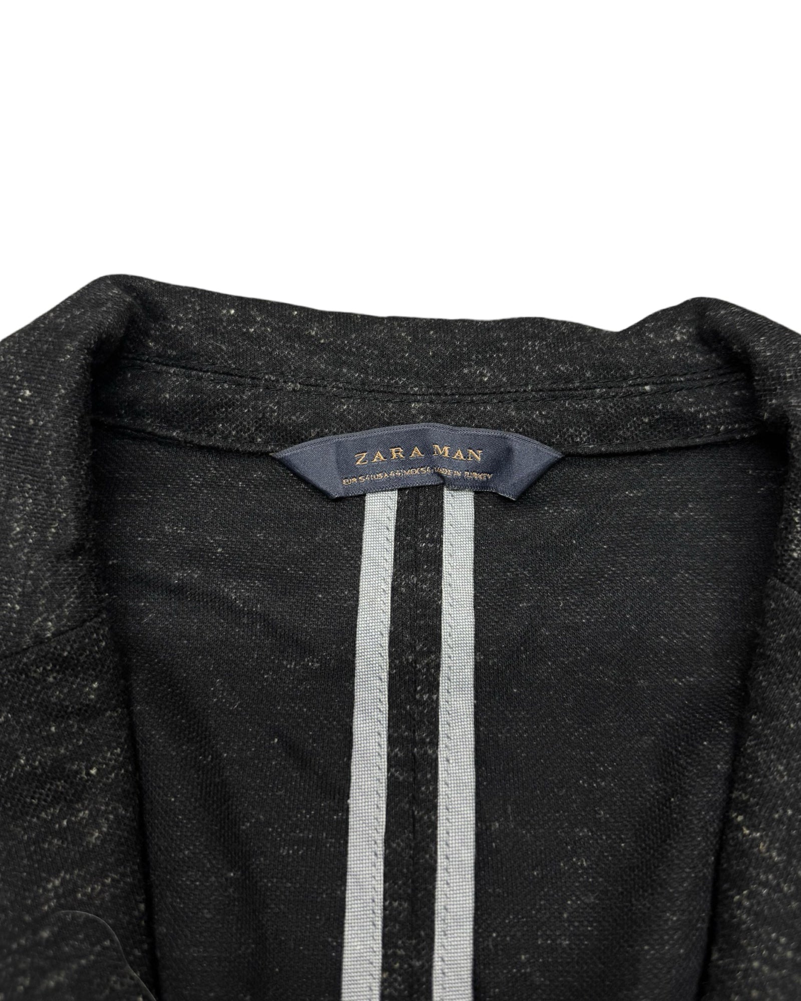 Zara Man Dark Grey Textured Blazer | Size EUR 54 (Small/Medium)