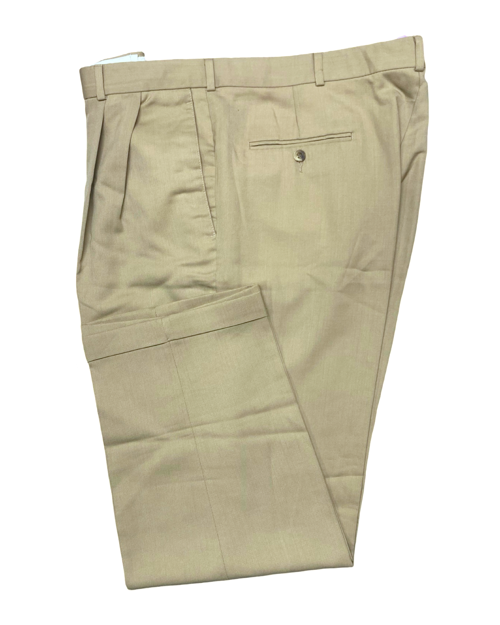 Slates Beige Pleated Formal Pants | Waist 40” | Length 41.5”
