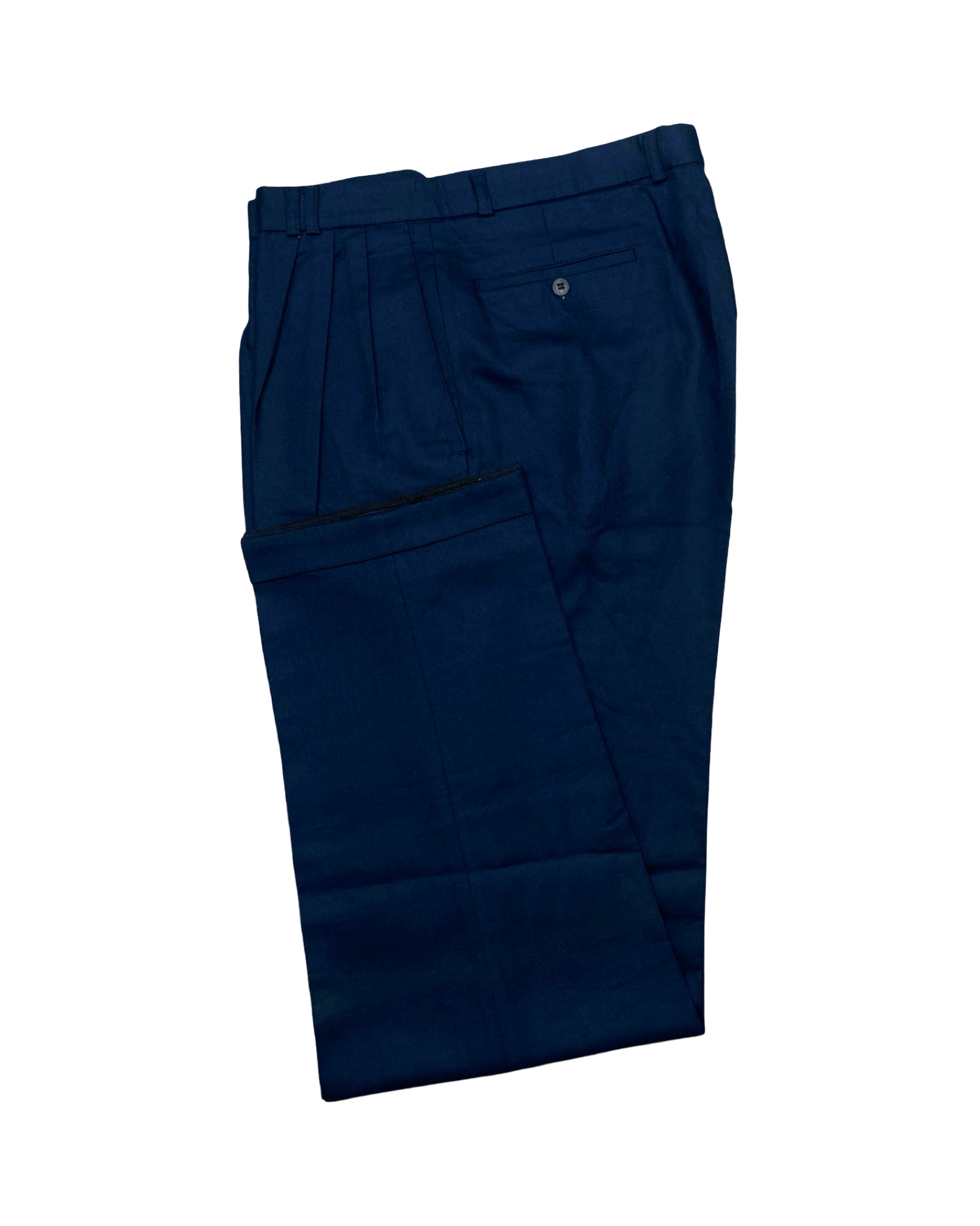 Mauricius Navy Blue Pleated Pants | Waist 38” | Length 47”