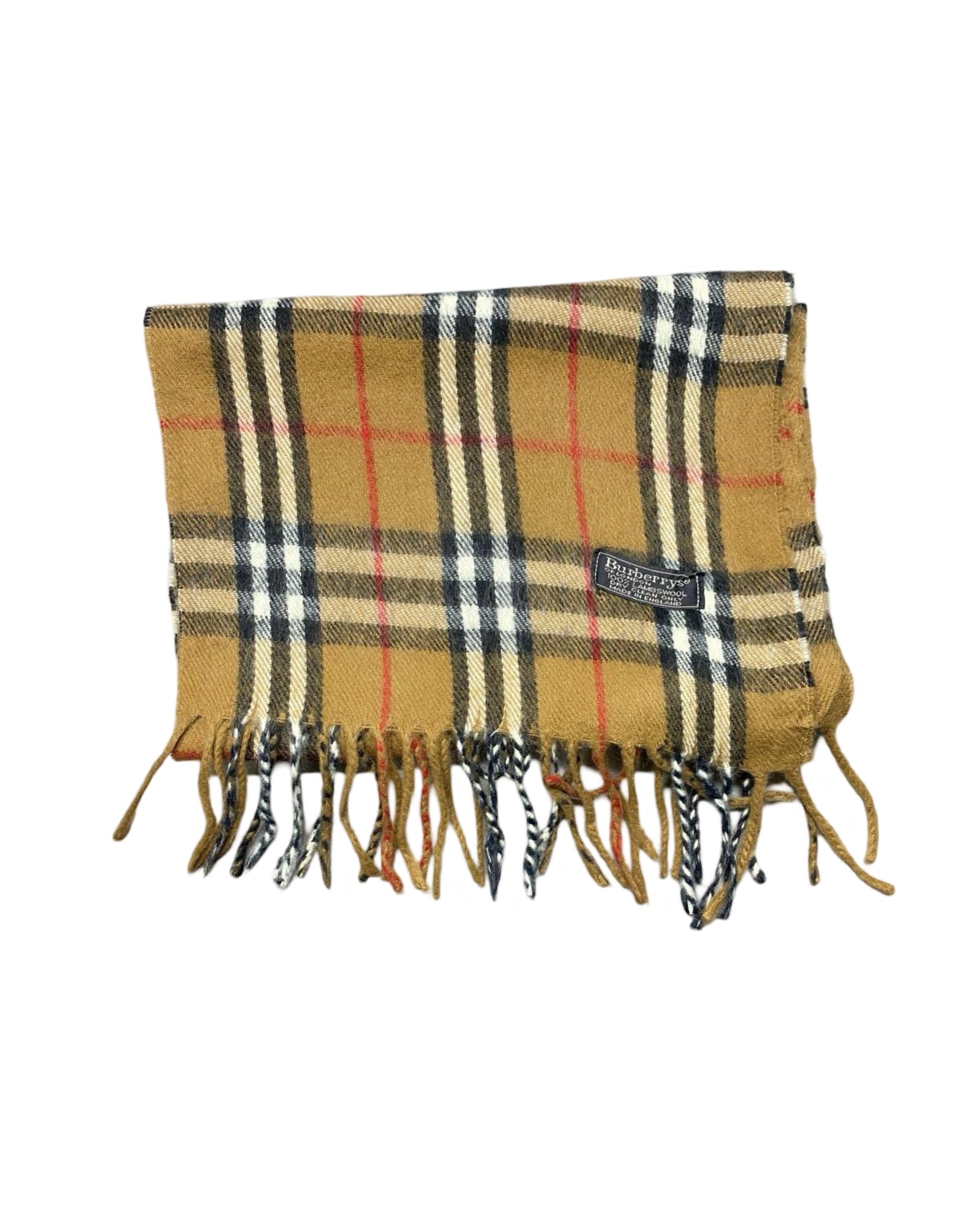 Burberry Nova Check Wool Scarf | Camel Nova Check | 100% Lambswool (0160)