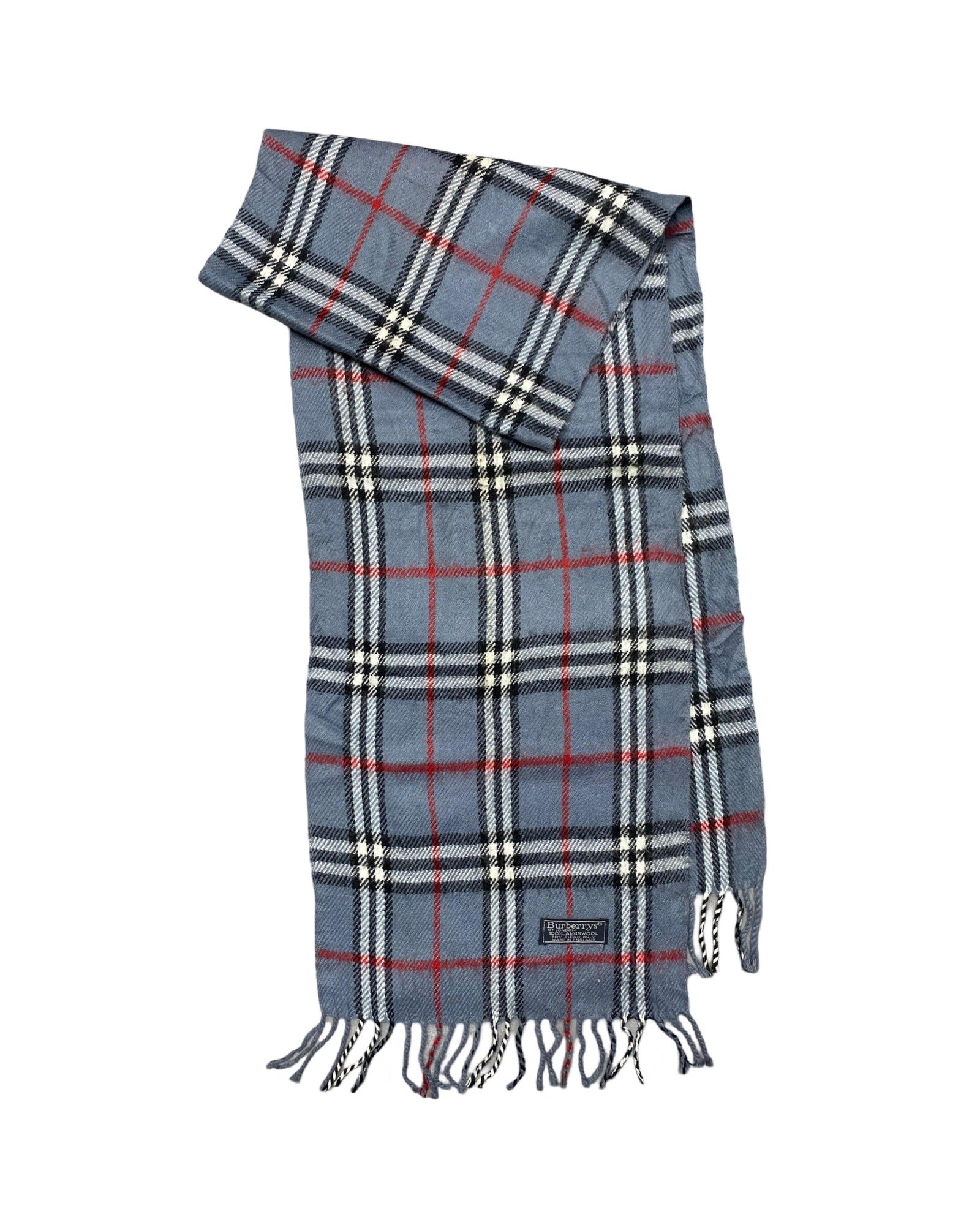 Burberry Vintage Check Wool Scarf | Grey Check | 100% Lambswool (0161)
