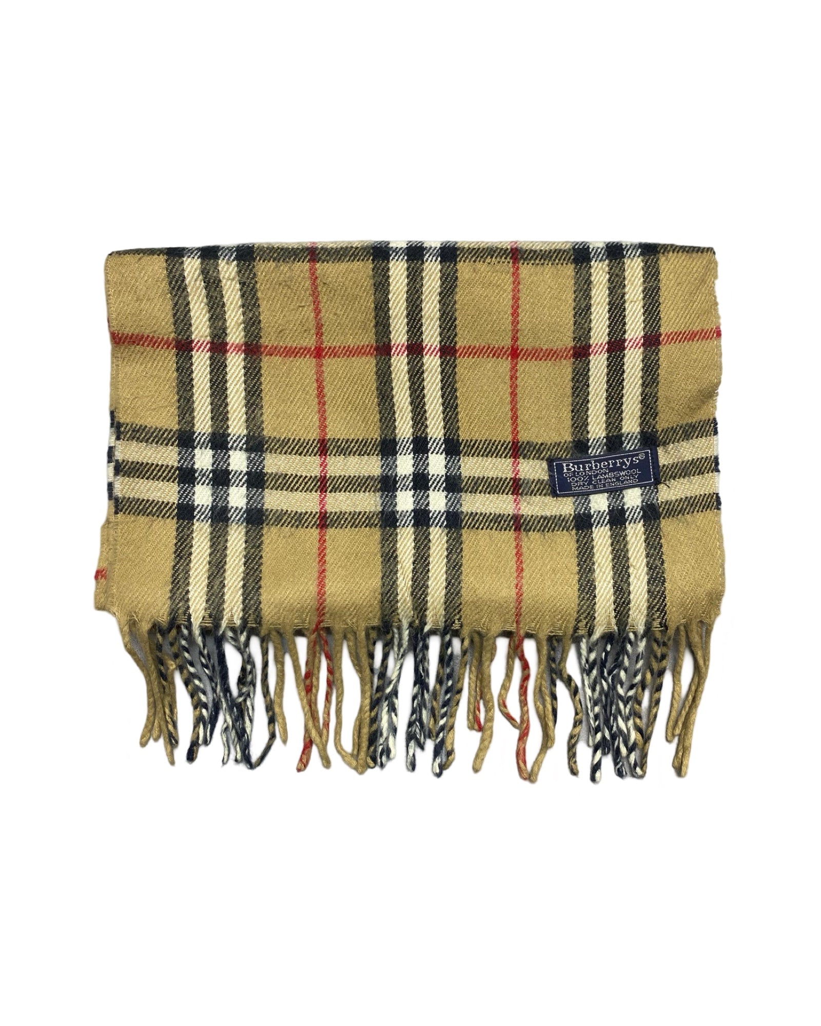 Burberry Vintage Nova Check Wool Scarf | Camel Beige Check | 100% Lambswool (0167)