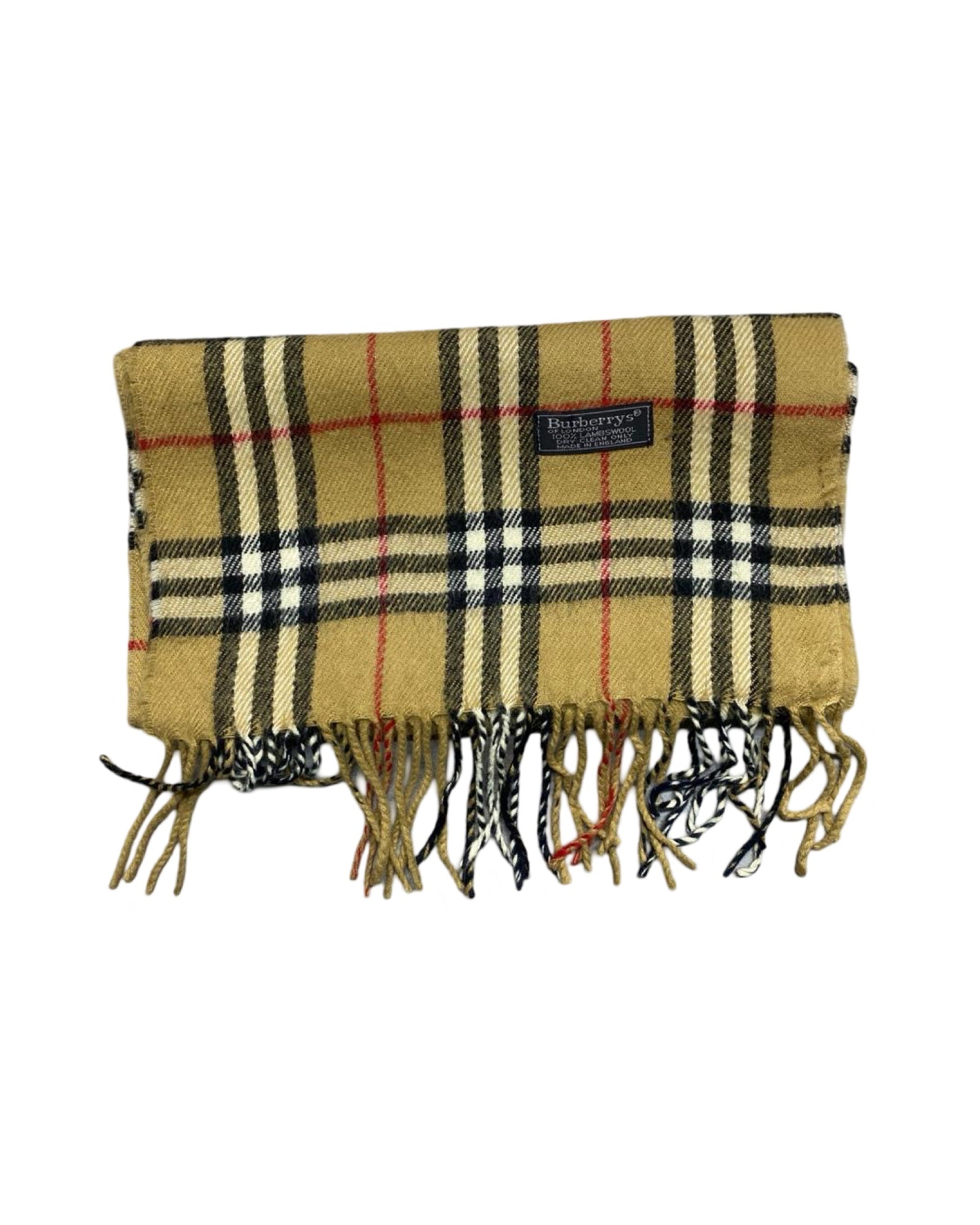 Burberry Vintage Nova Check Wool Scarf | Camel Nova Check | 100% Lambswool (0173)
