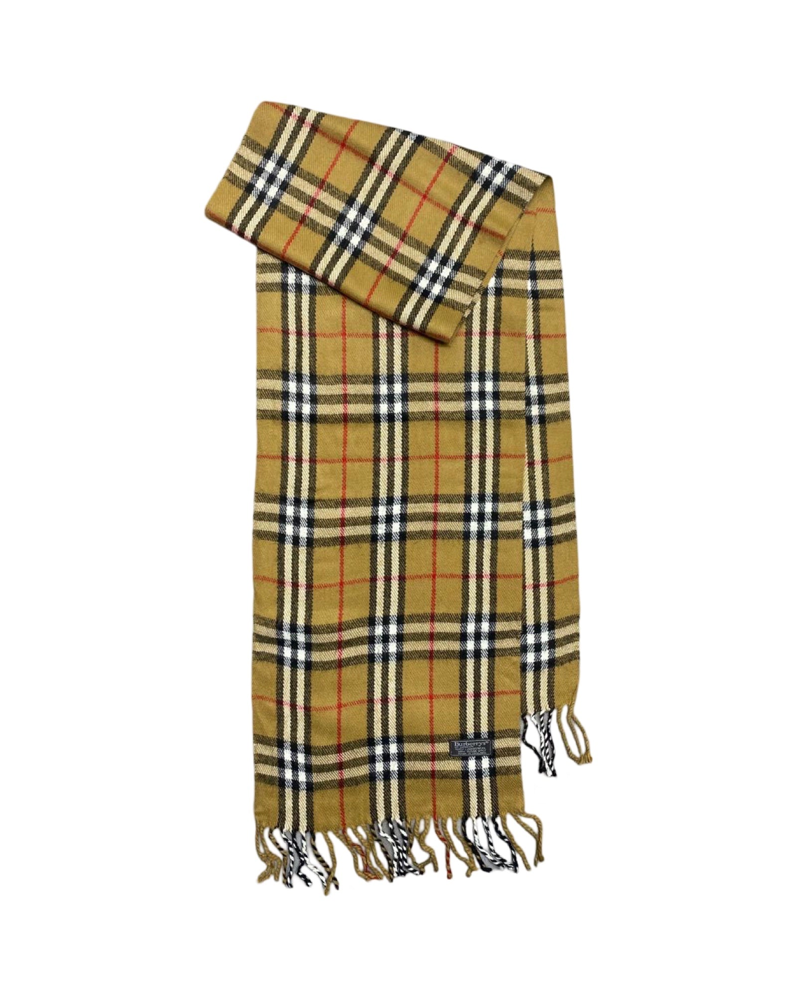 Burberry Vintage Check Wool Scarf | Mustard Check | 100% Lambswool (0179)