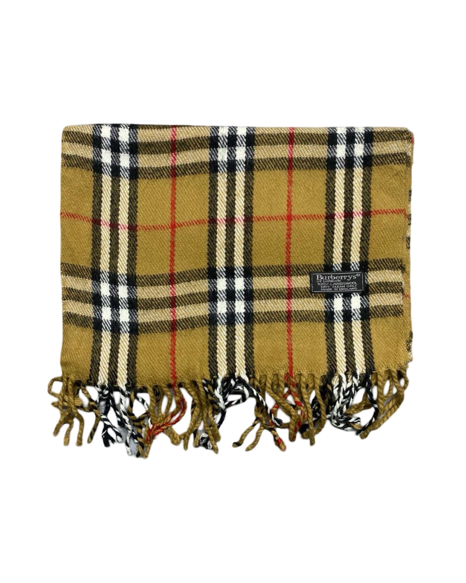 Burberry Vintage Check Wool Scarf | Mustard Check | 100% Lambswool (0179)